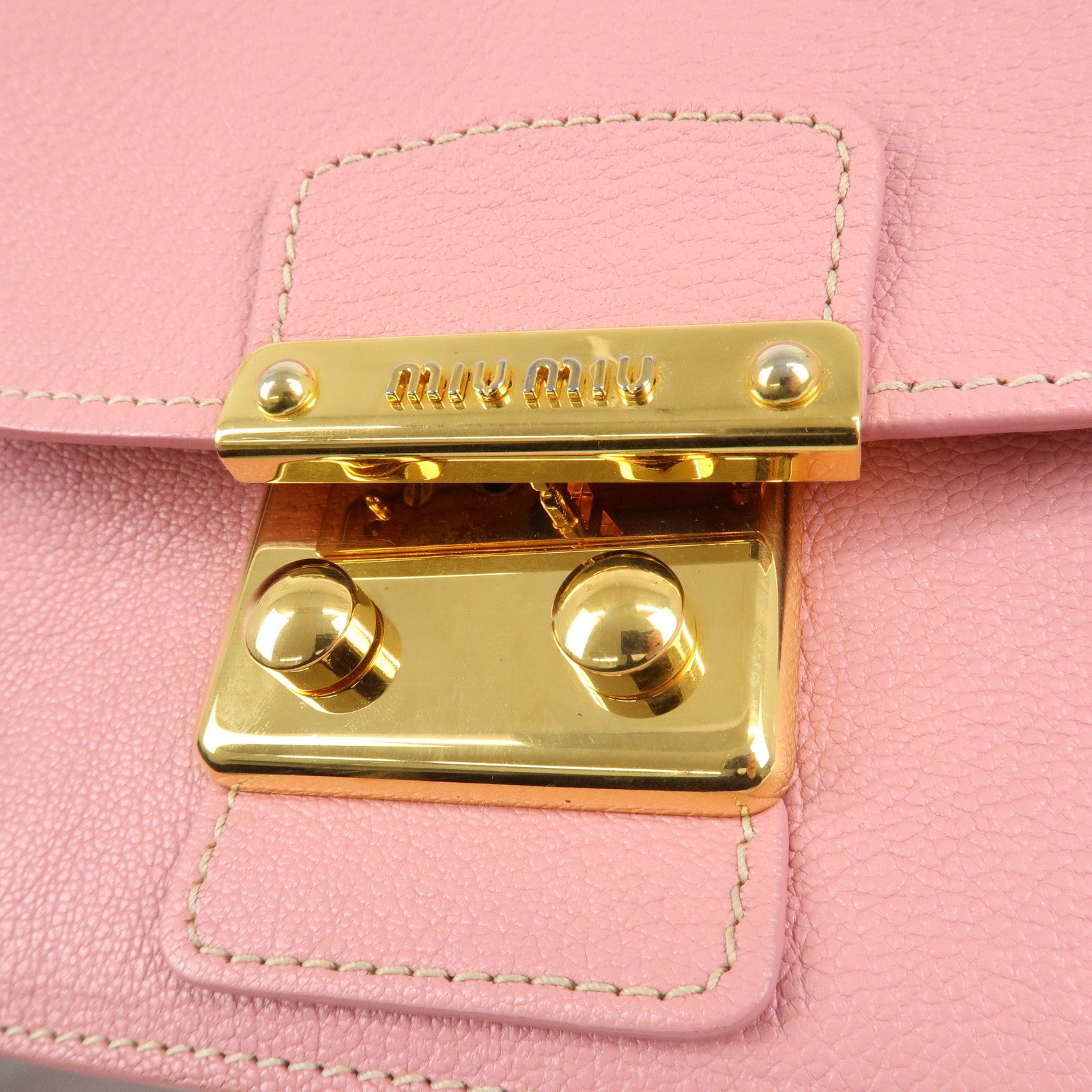 MIU MIU Leather Shoulder Bag Pink RTC460