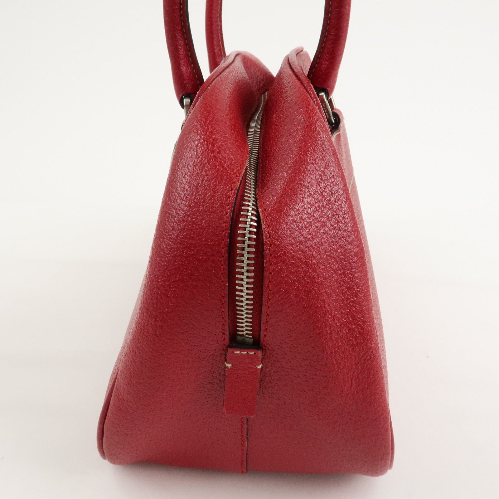 PRADA Leather Shoulder Bag Hand Bag Red B10748 F/S