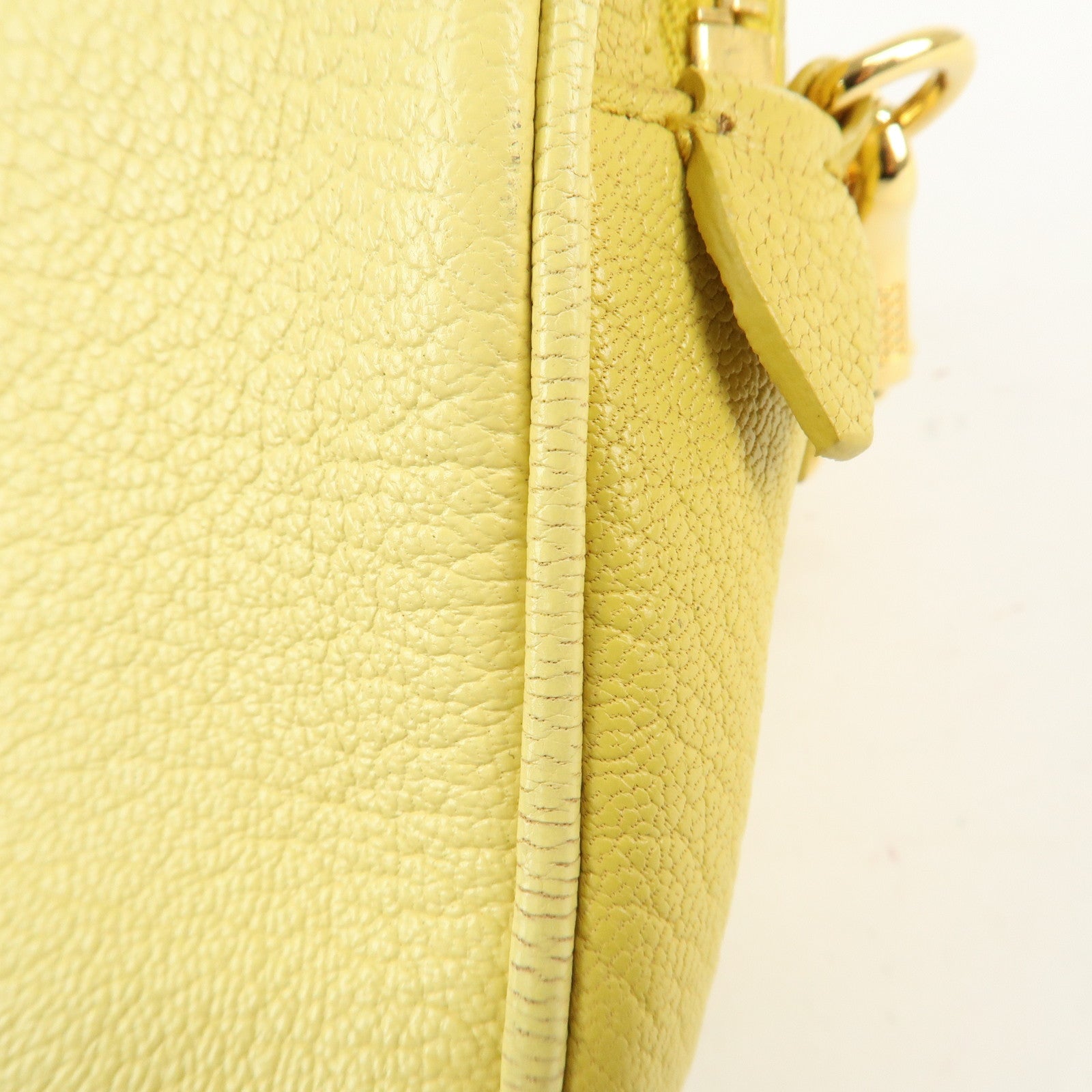 MIU MIU Leather MADRAS BICOLORE Shoulder Bag Yellow RT0539 Used