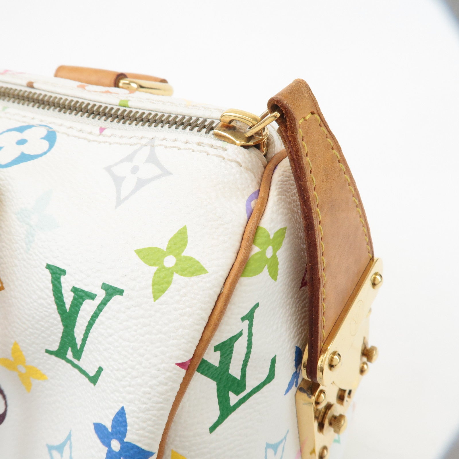 Louis Vuitton Monogram Multicolor Speedy 30 Hand Bag Blanc M92642 Used