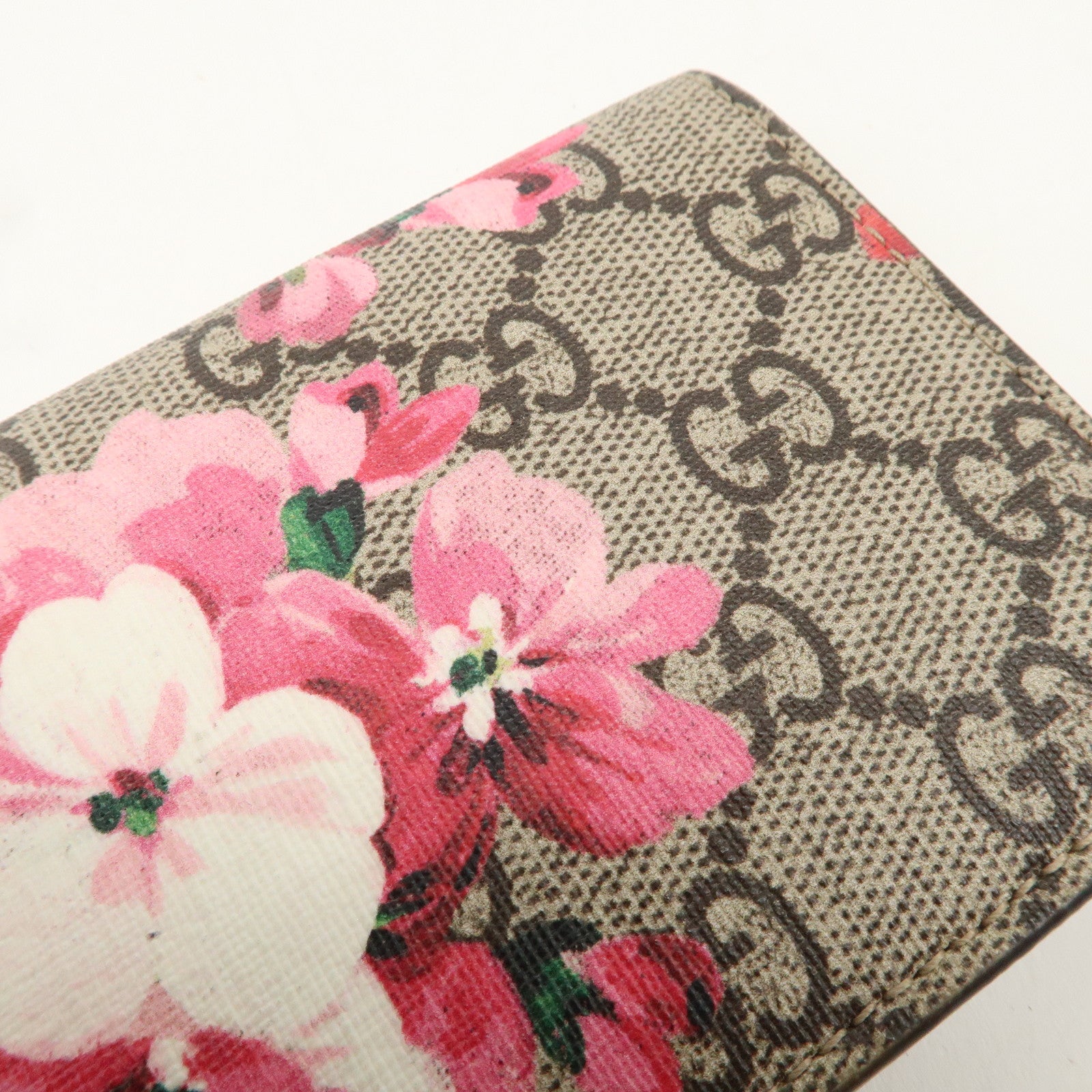 GUCCI GG Blooms GG Supreme Bi-fold Wallet Flowe Print Pink 41088