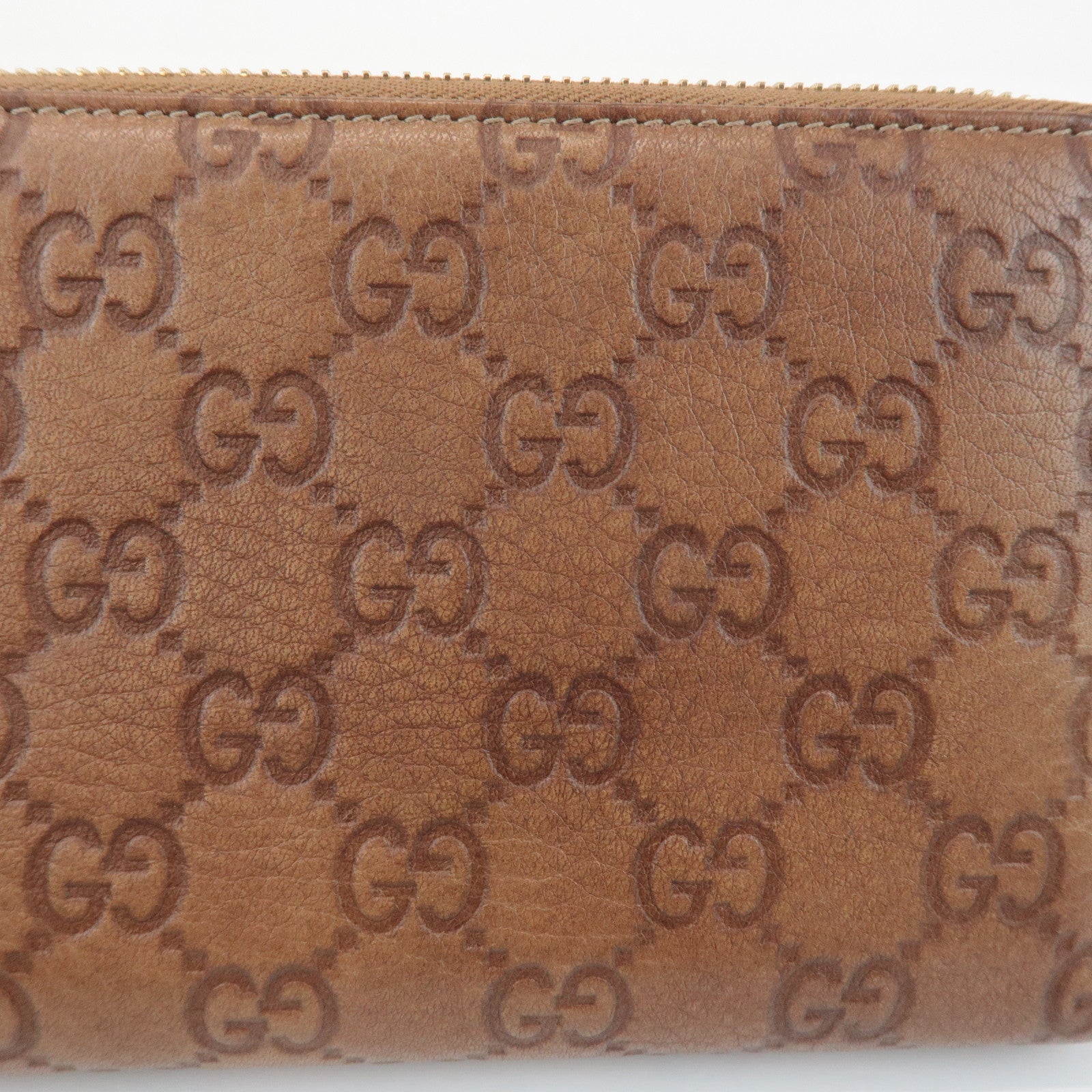 GUCCI Guccissima Bamboo Guccisima Leather Zippy Long Wallet 232977 Used