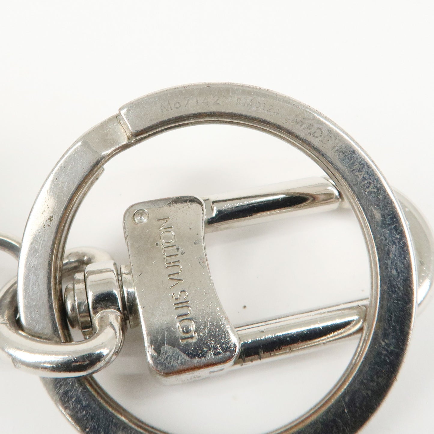 Louis Vuitton Porte Cles Cube Bag Key Charm Silver Gray M67142