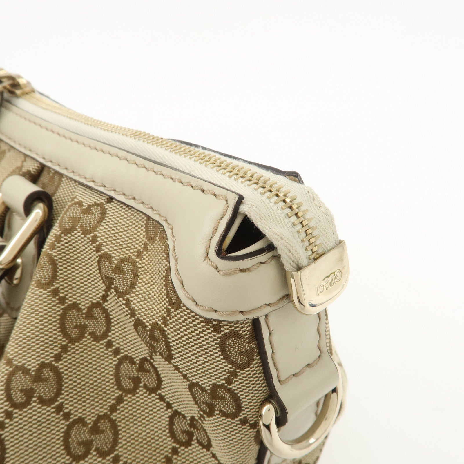 GUCCI Sukey GG Canvas Leather 2Way Bag Hand Bag Beige Ivory