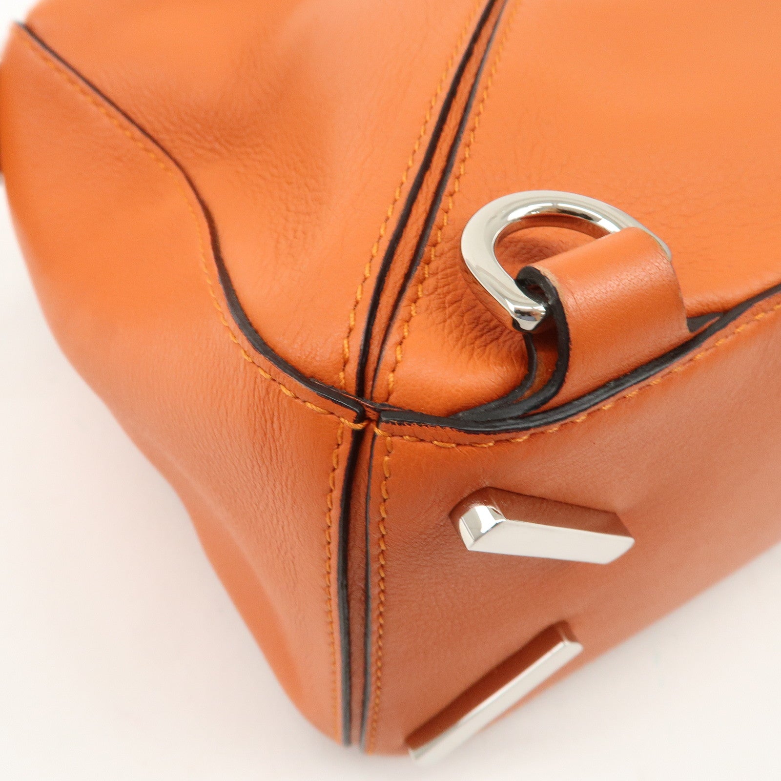 LOEWE Leather Puzzle Bag Small Hand Bag Orange Used