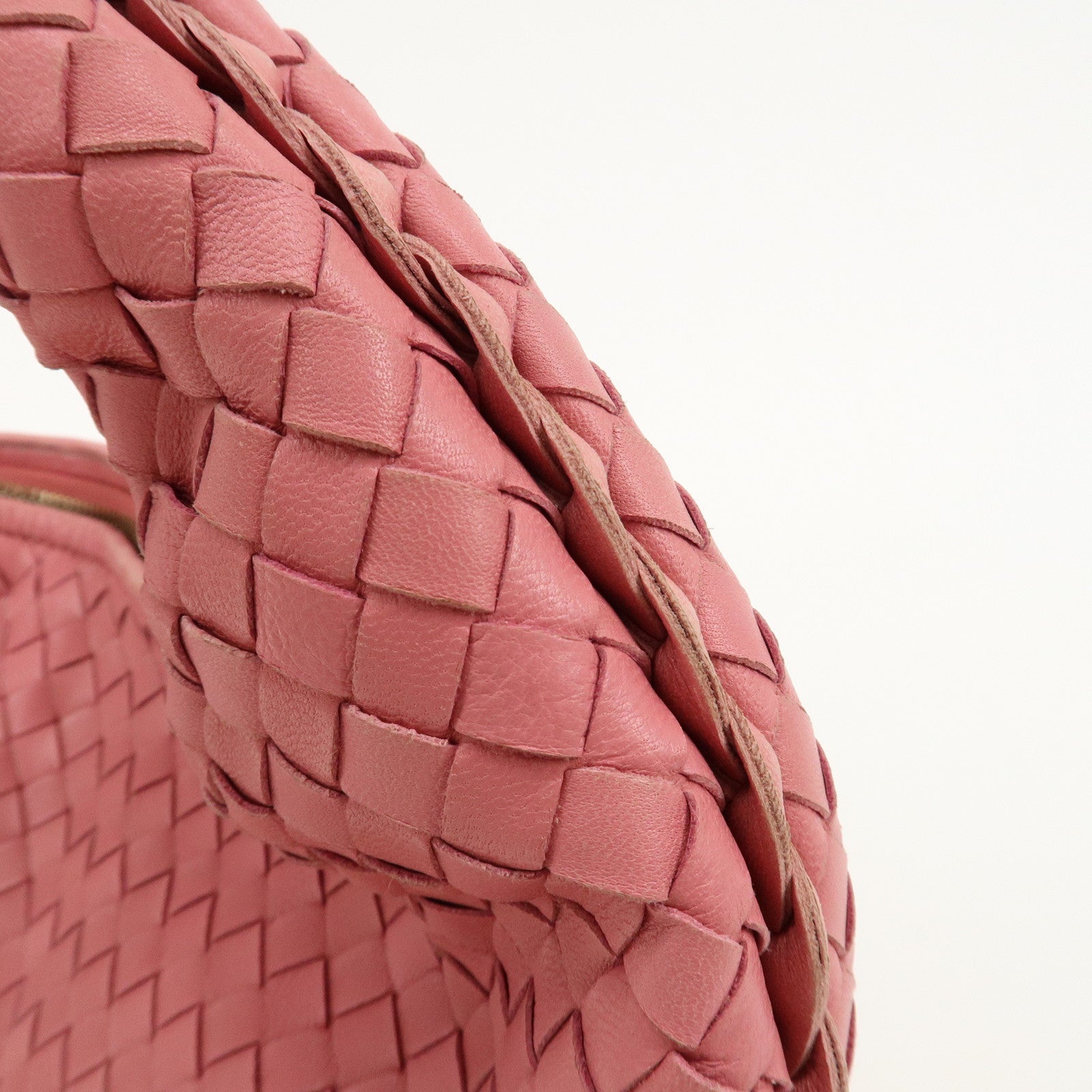 BOTTEGA VENETA Hobo Intrecciato Leather Shoulder Bag Pink 115653