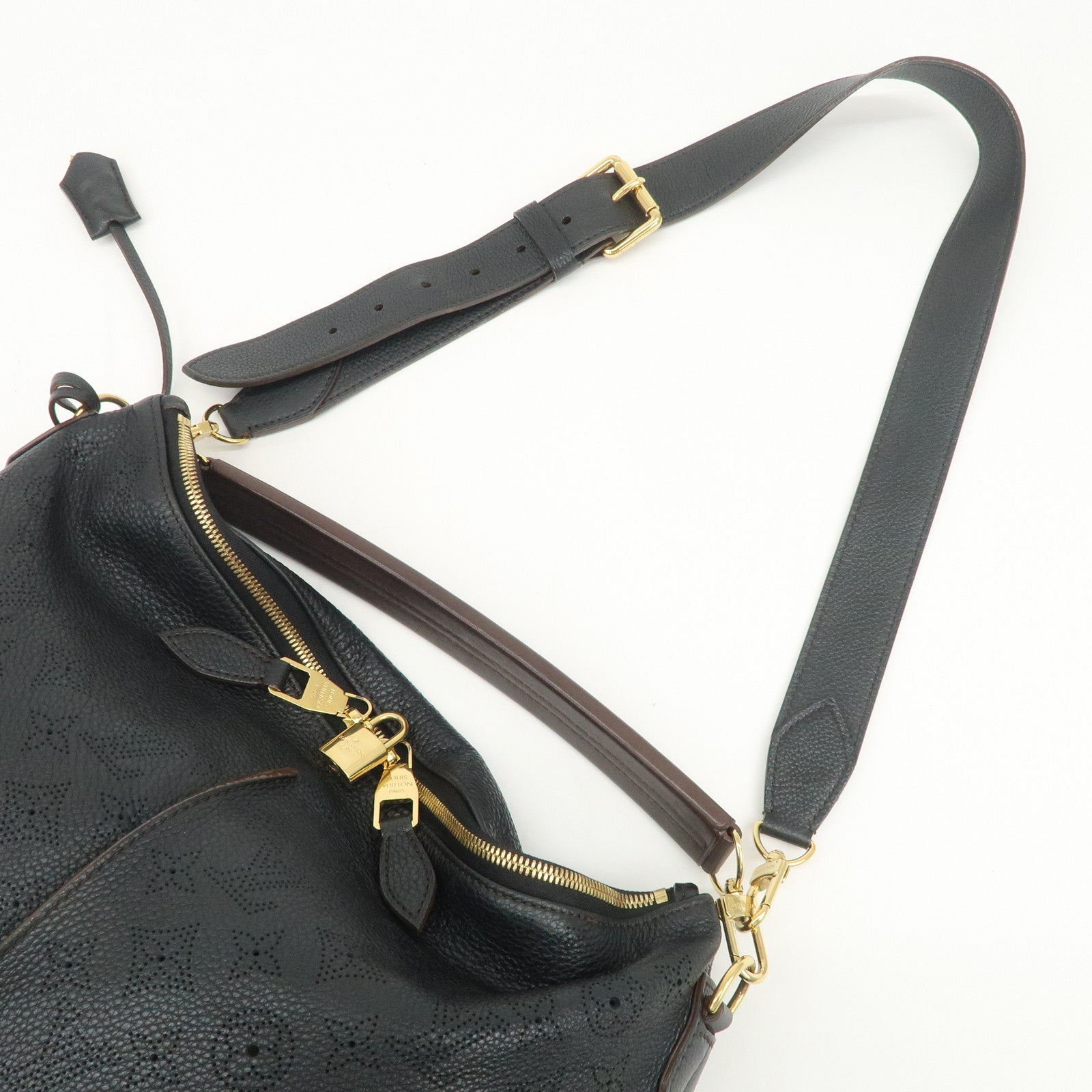 Louis Vuitton Monogram Mahina Selene PM Shoulder Bag Noir M94314