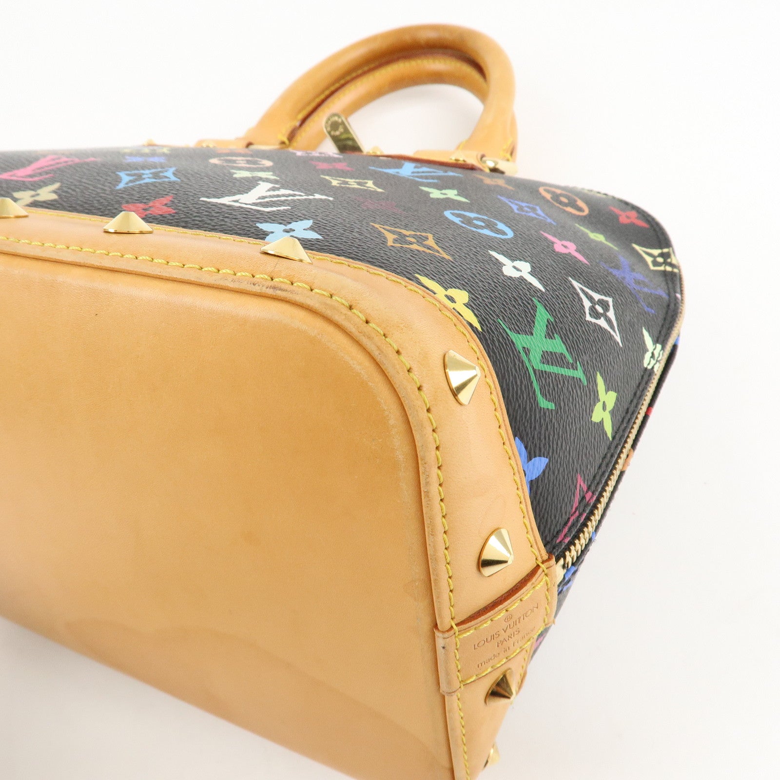 Louis Vuitton Monogram Multicolor Alma Hand Bag Noir M92646