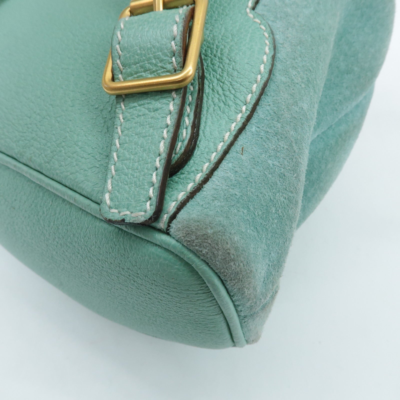 GUCCI Bamboo Suede Leather Mini Back Pack Green 003.2058.0030