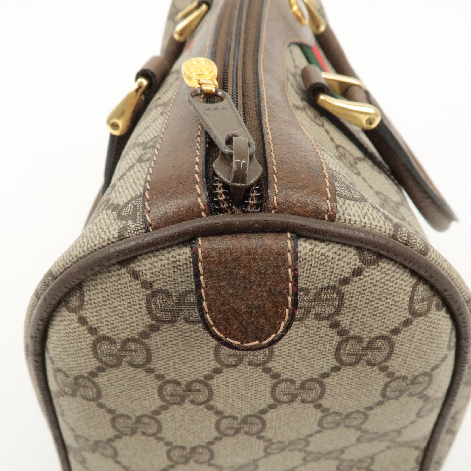 GUCCI Old Gucci Sherry GG Plus Leather Boston Bag 58.02.007