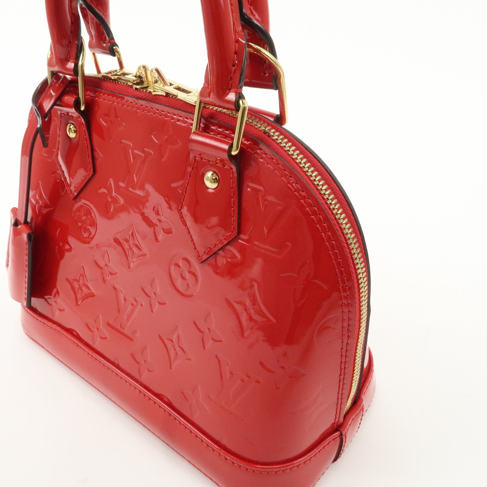 Louis Vuitton Monogram Vernis Alma BB Hand Bag Rouge M91698