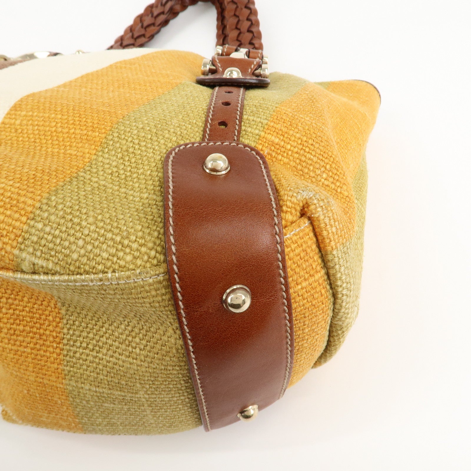 GUCCI Horsebit Canvas Leather Hand Bag Tote Bag 137621 Used
