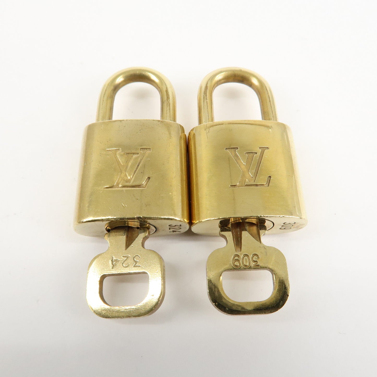 Louis Vuitton Set of 10 Lock & Key Cadena Key Lock Metal Gold