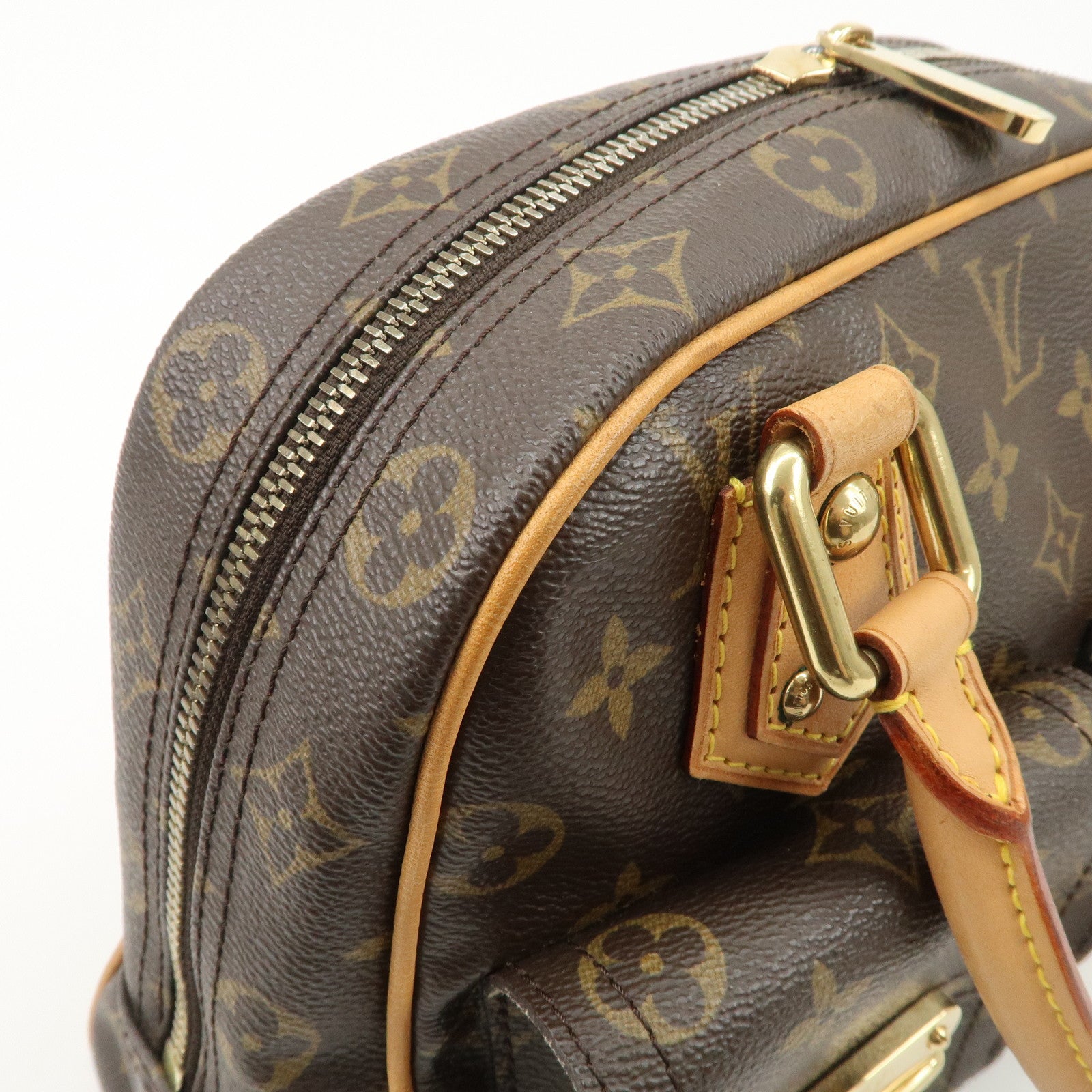 Louis Vuitton Monogram Manhattan PM Hand Bag Brown M40026