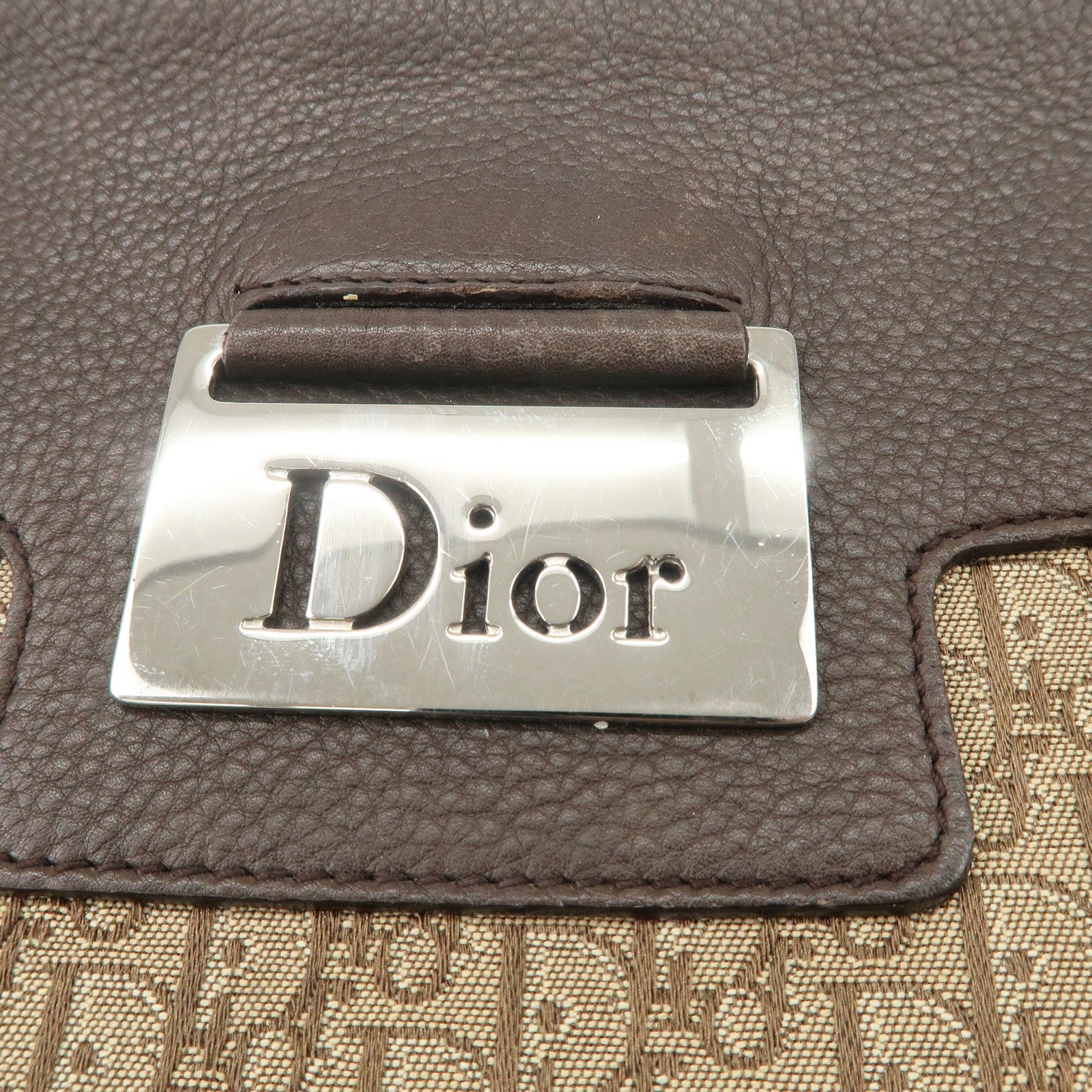 Christian Dior Street Chic Trotter Canvas Leather Shoulder Bag Used