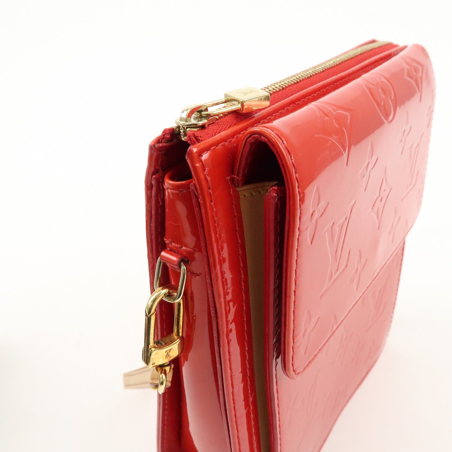 Louis Vuitton Monogram Vernis Motto Shoulder Bag Rouge M91137