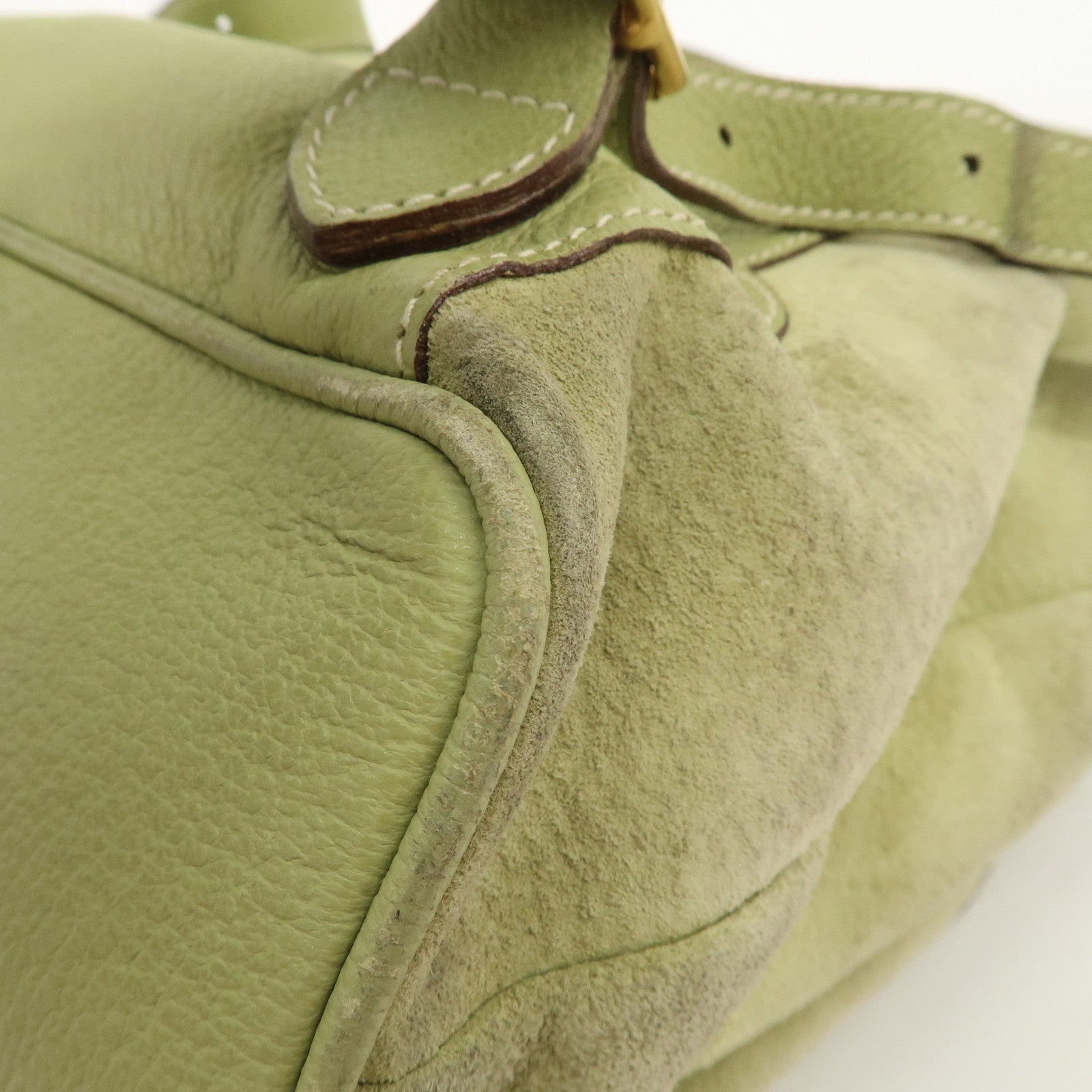 GUCCI Bamboo Suede Leather Ruck Sack Back Pack Green 003.58.0016