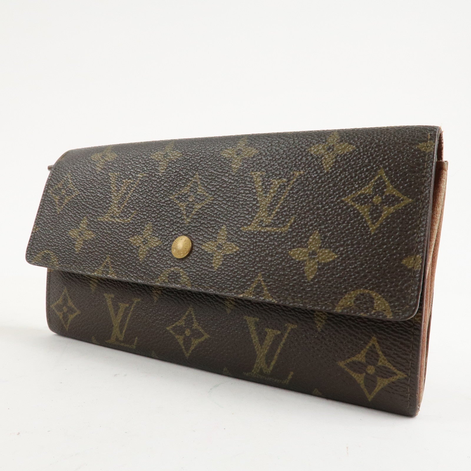 Louis Vuitton Monogram Set of 2 Long Wallet Brown M61723 Used