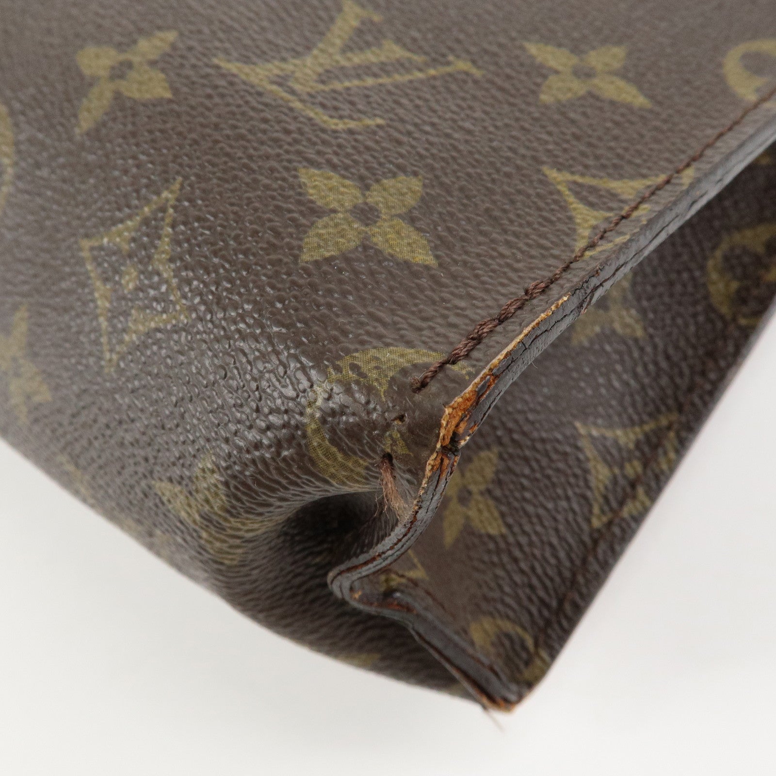 Louis Vuitton Monogram Sac Triangle Hand Bag Brown M51360 Used