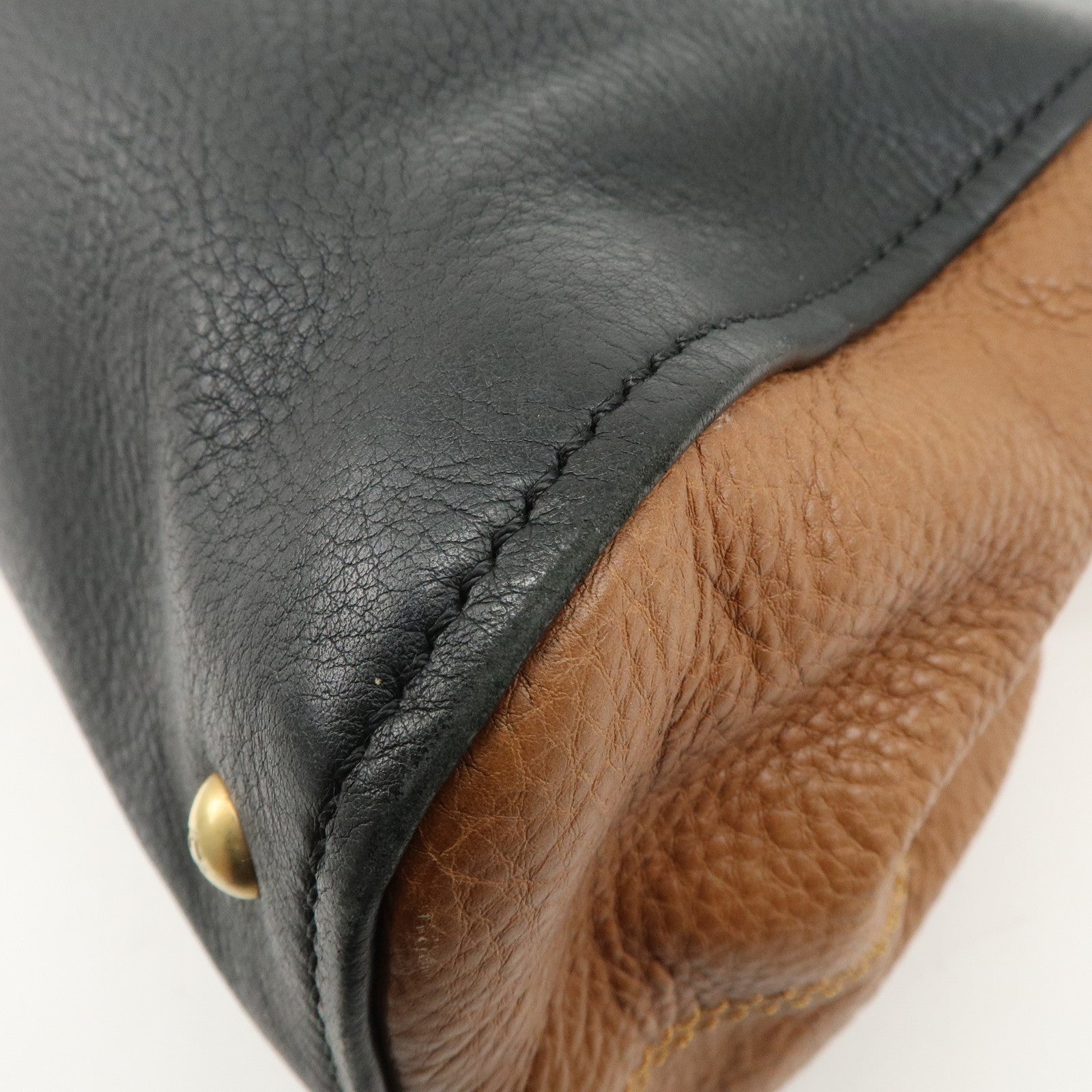 FENDI Cameleon Leather 2WAY Bag Black Brown Blue Red 8BL110 Used