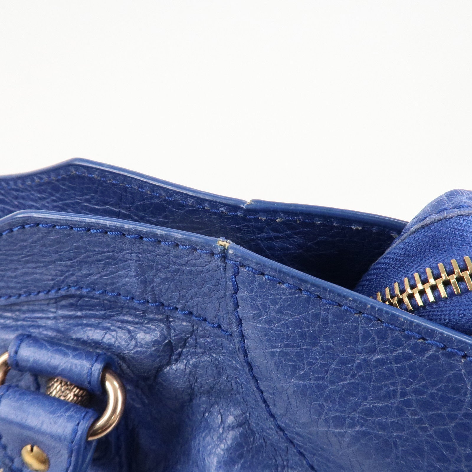 BALENCIAGA The Giant City Leather 2Way Hand Bag Blue 281770