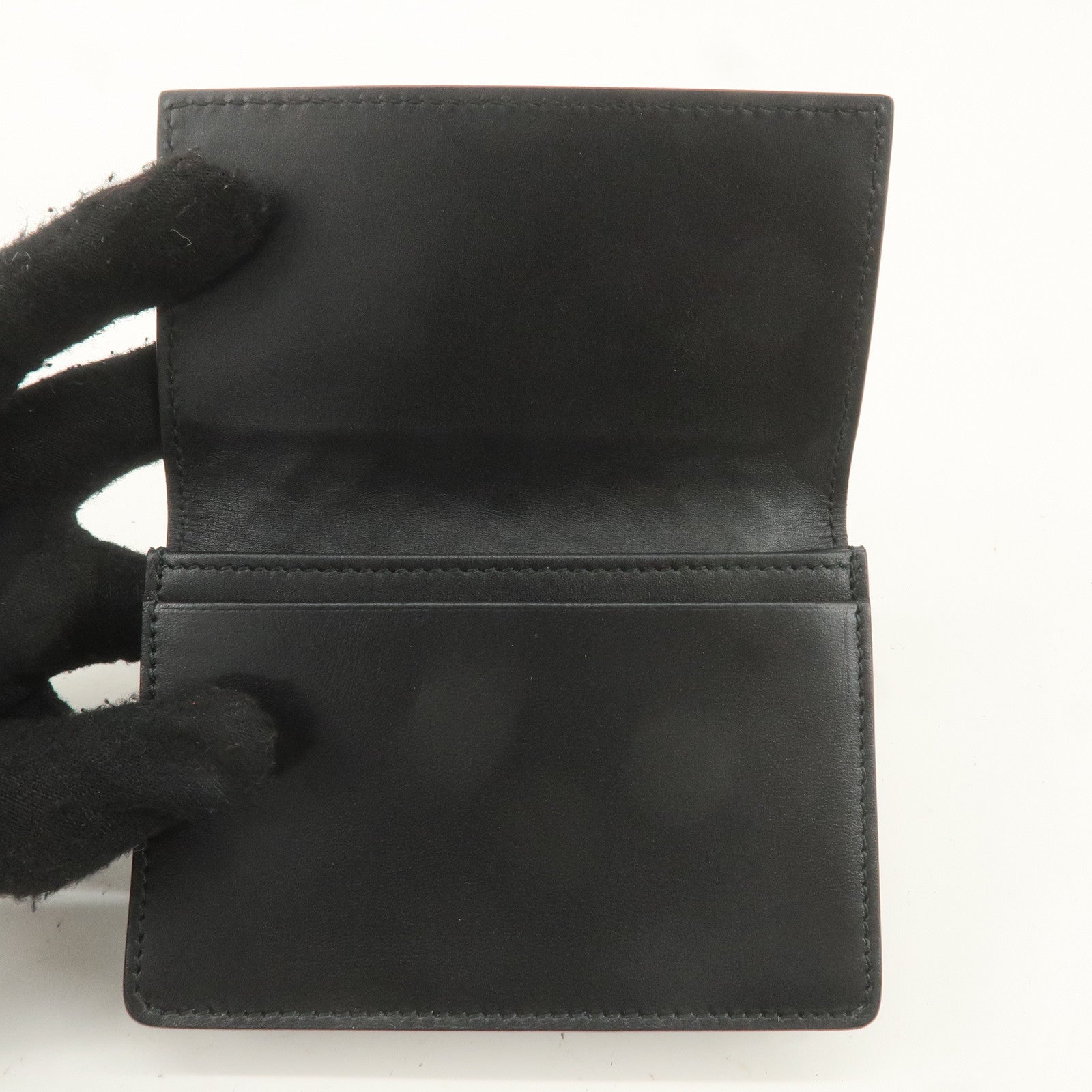 BOTTEGA VENETA Intrecciato Leather Card Case Black