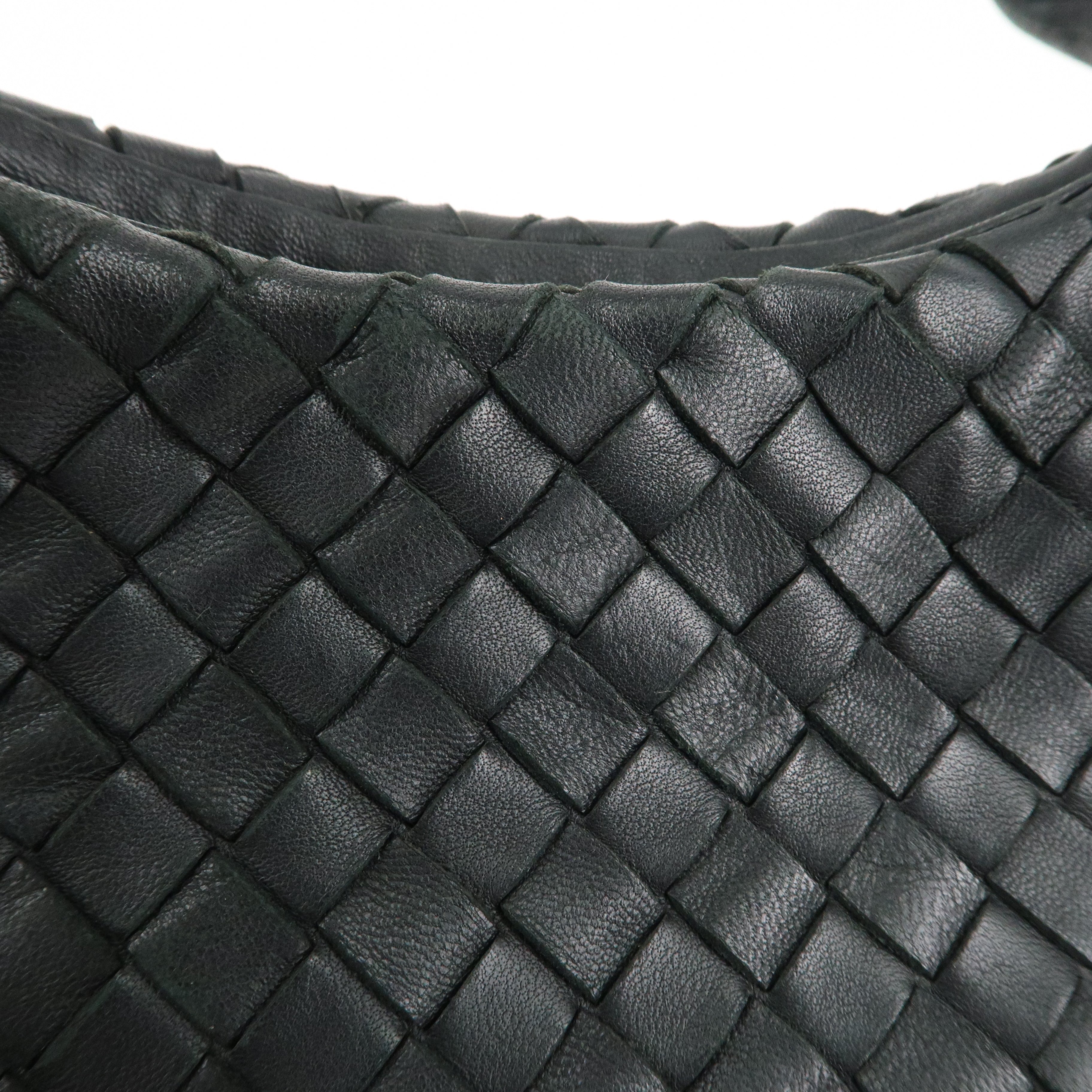 BOTTEGA VENETA Intrecciato Campana Shoulder Bag Black