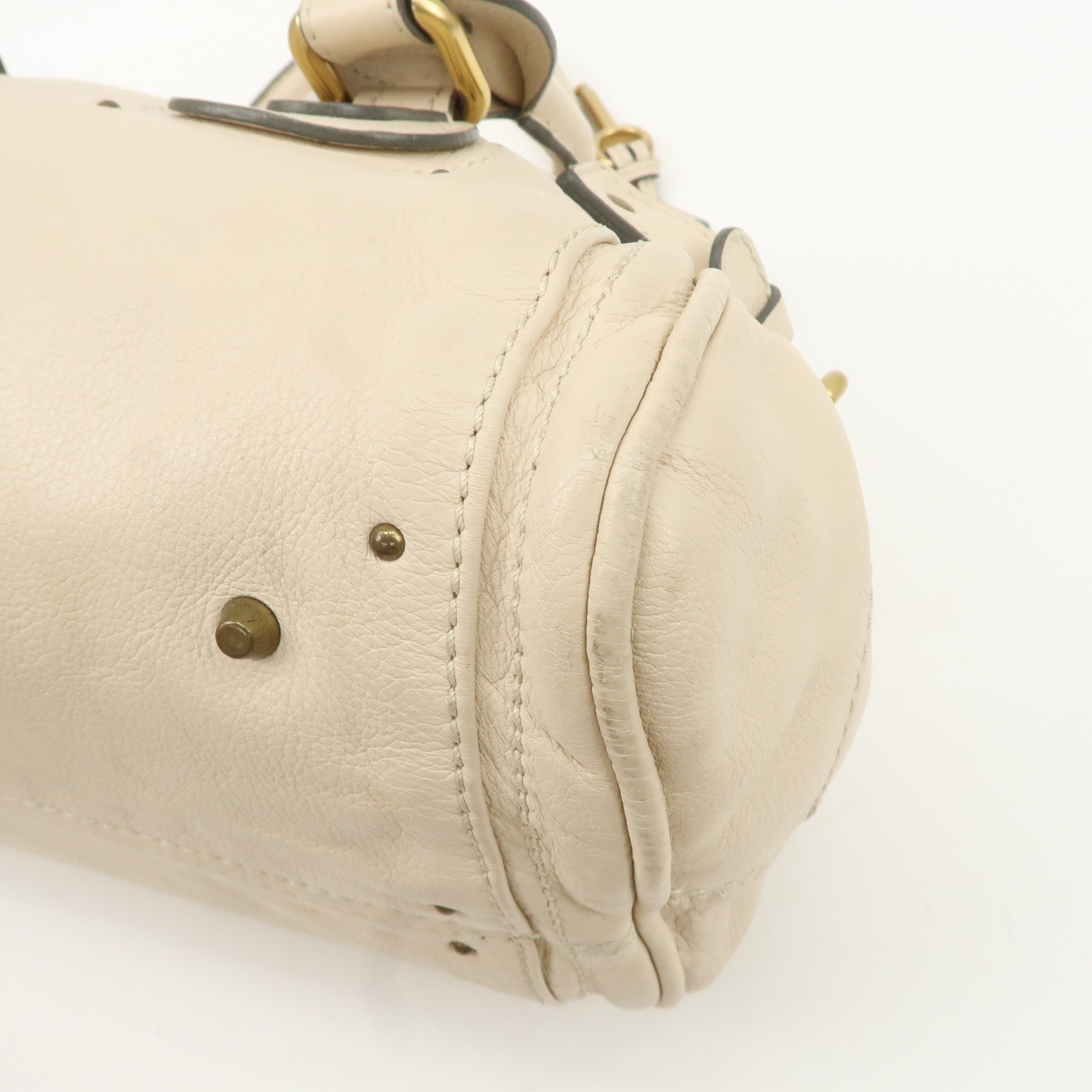 Chloe Paddington Leather Shoulder Bag Hand Bag Ivory