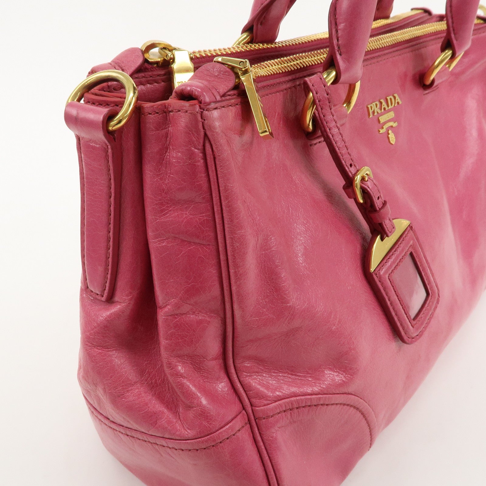 PRADA Leather 2Way Hand Bag Shoulder Bag Pink BN2324