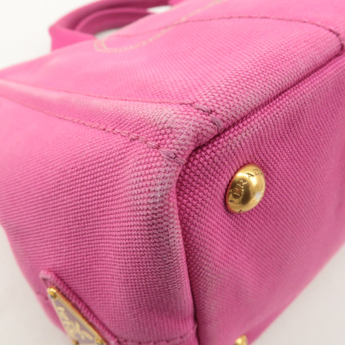 PRADA Canapa Mini Canvas 2Way Bag Hand Bag Pink B2439G