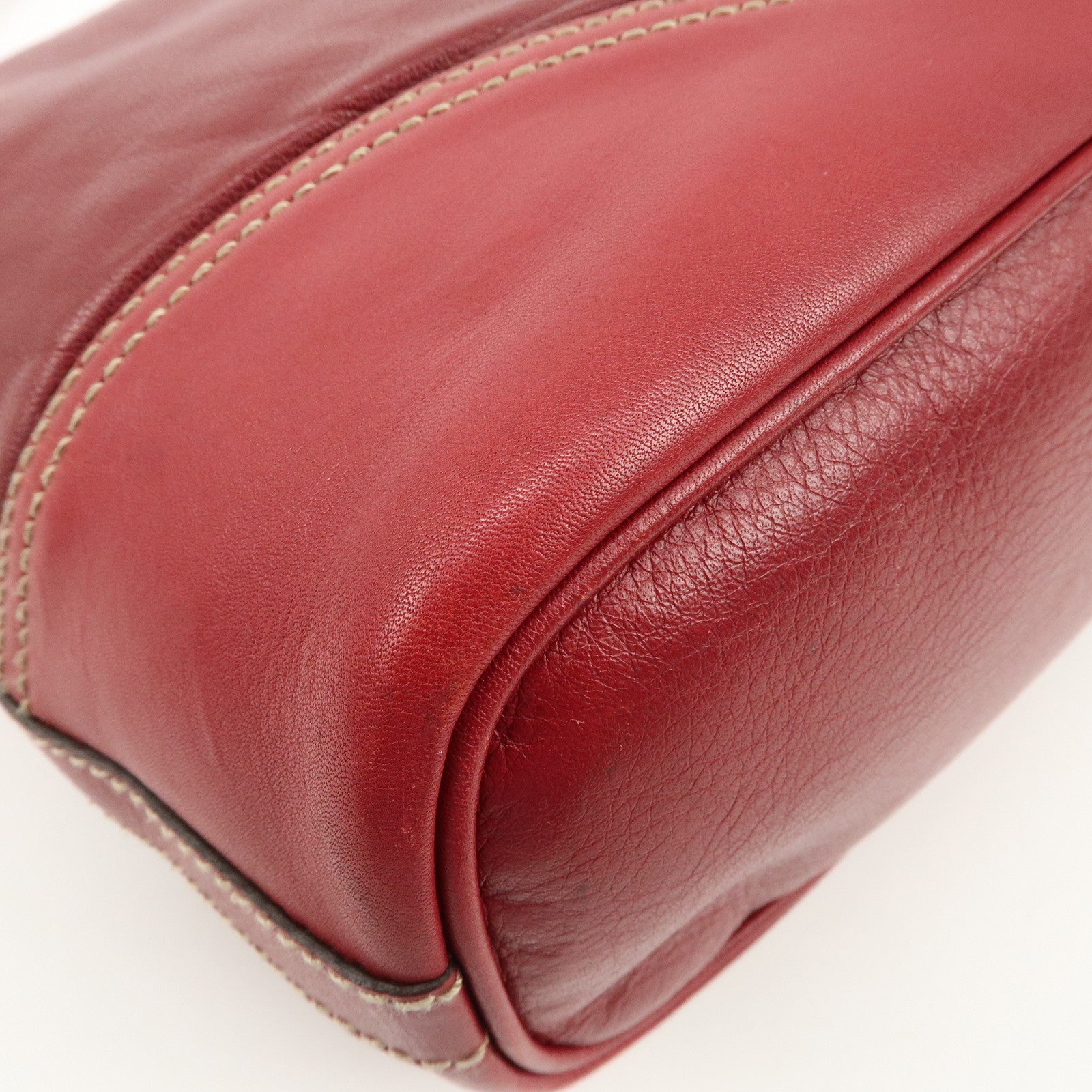 GUCCI New Brit Leather Shoulder Bag Red 182491 Used
