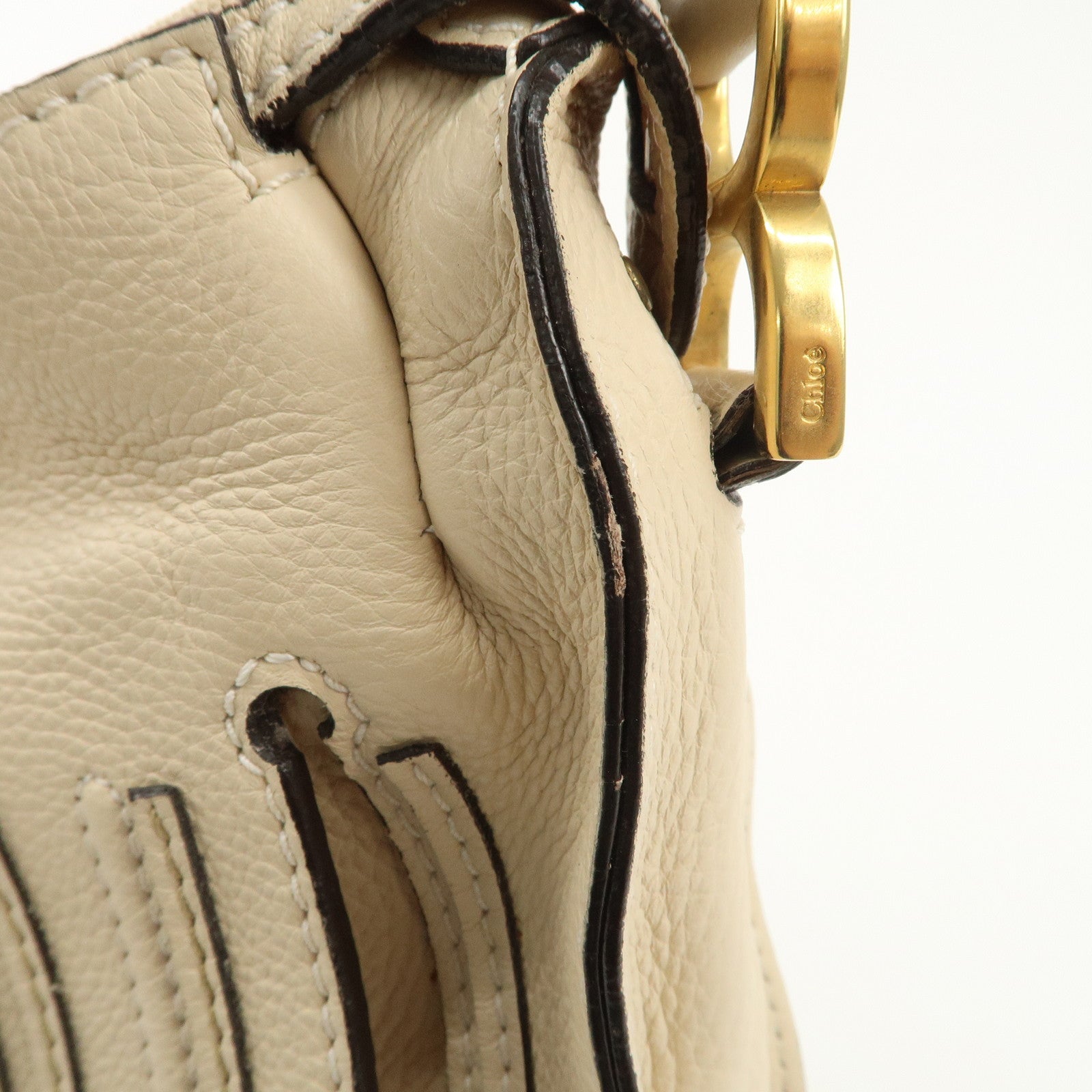 Chloe leather Marcy one-shoulder bag Beige 021156-27 Used