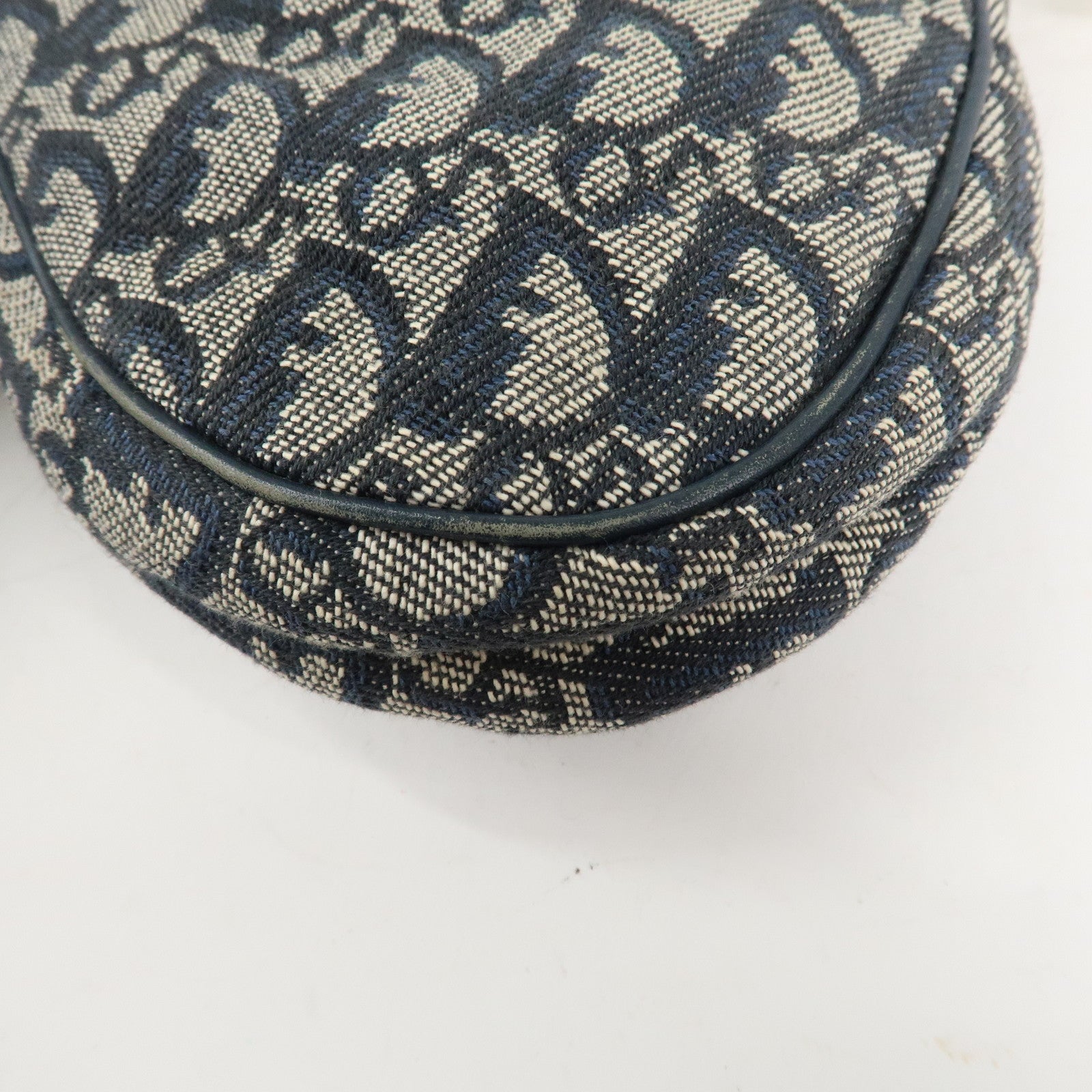 Christian Dior Trotter Canvas Leather Mini Saddle Pouch Hand Bag Used