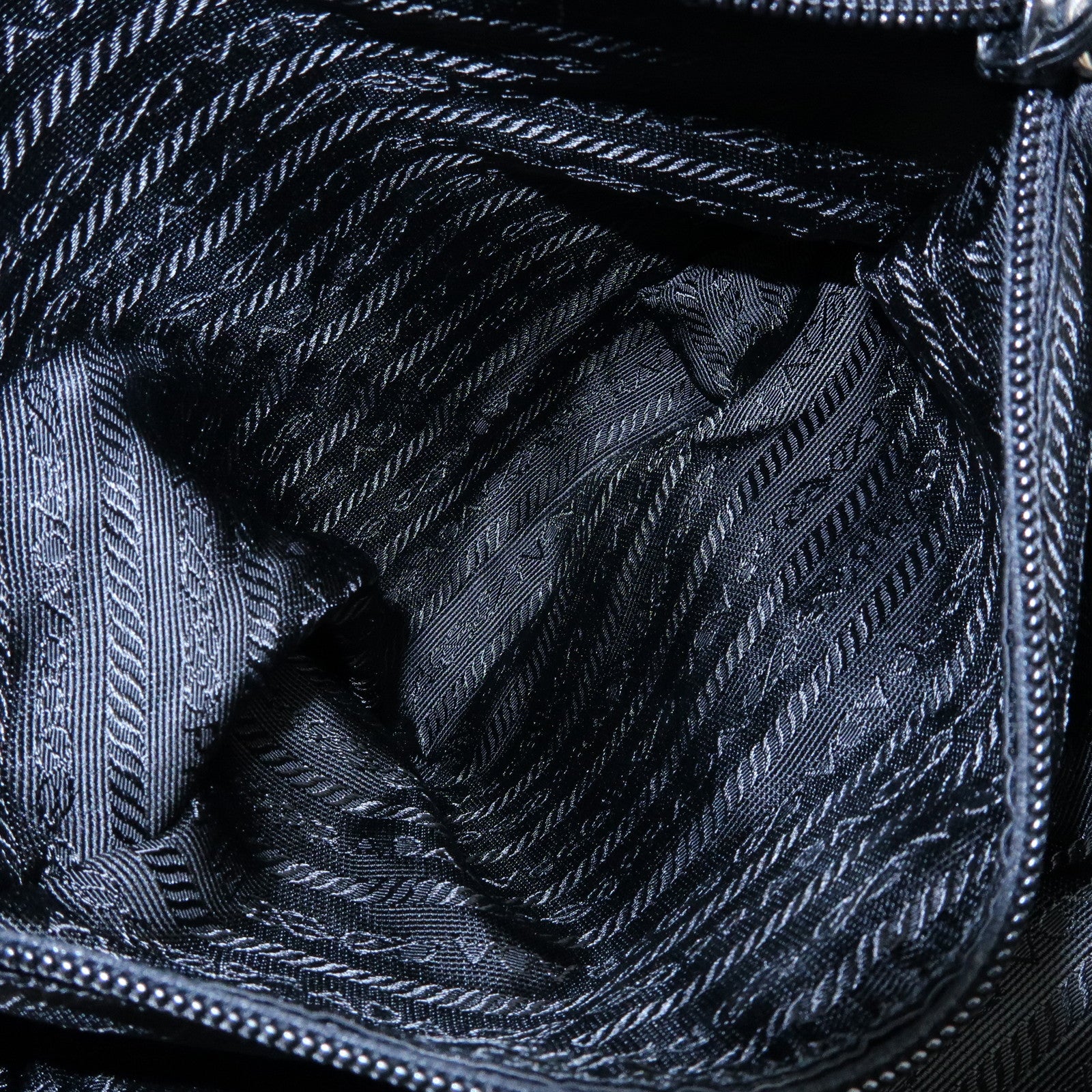 PRADA Triangle Logo Nylon Hand Bag Mini Tote Bag Black B8495