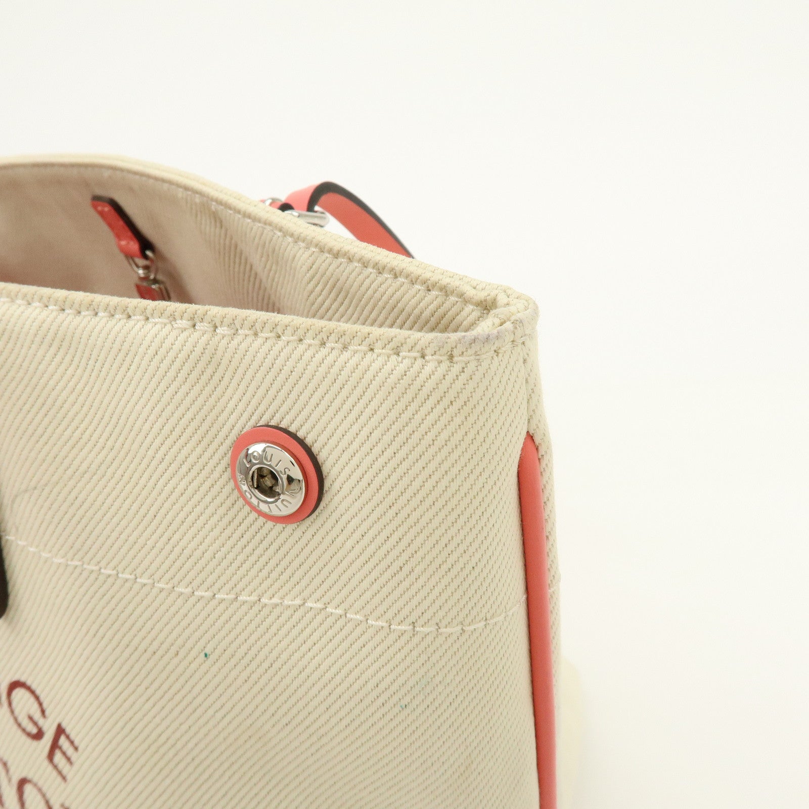 Louis Vuitton Canvas Leather Cabas PM Hand Bag Corail M94505