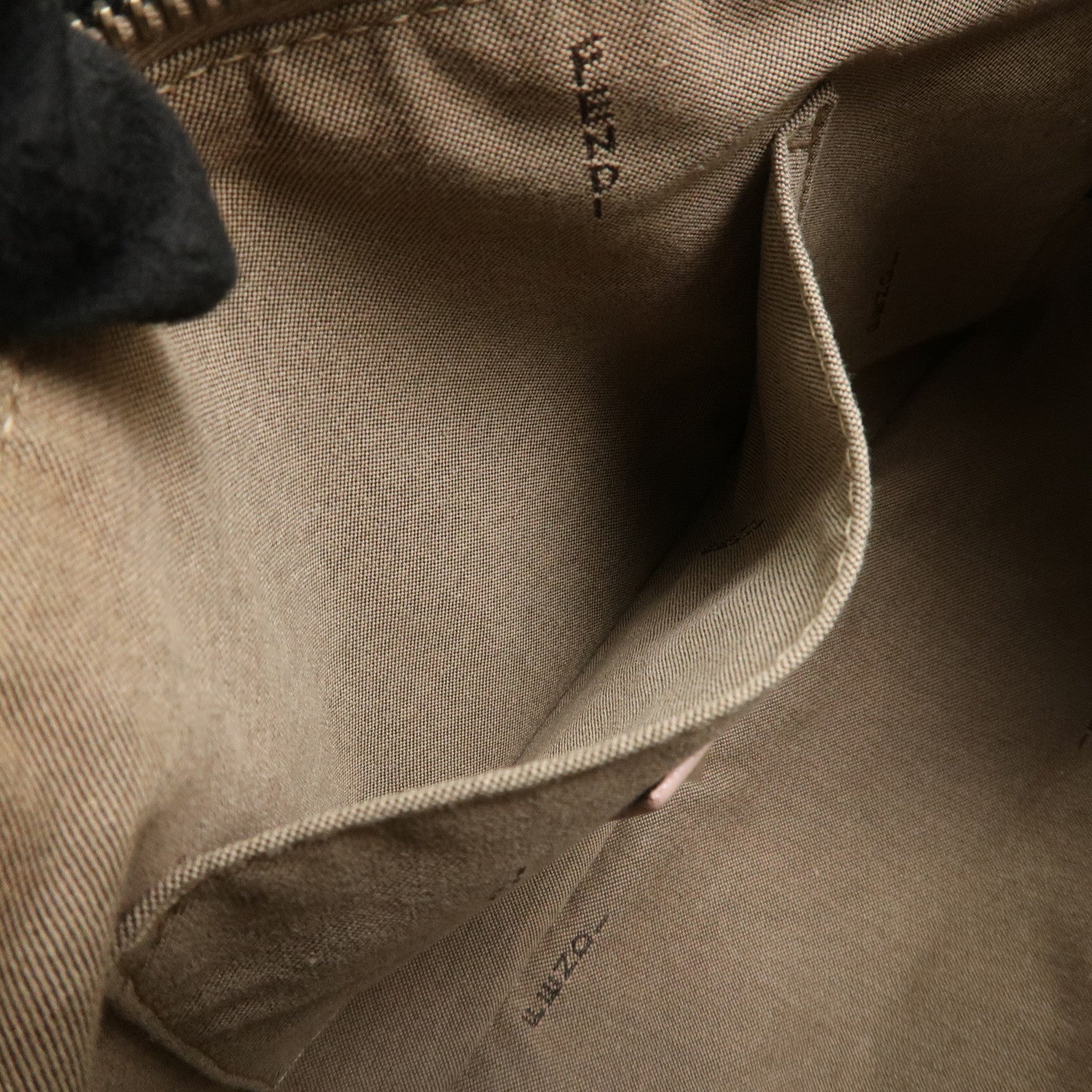 FENDI Zucchino Canvas Leather Shoulder Hand Bag Pink Beige 8BR444