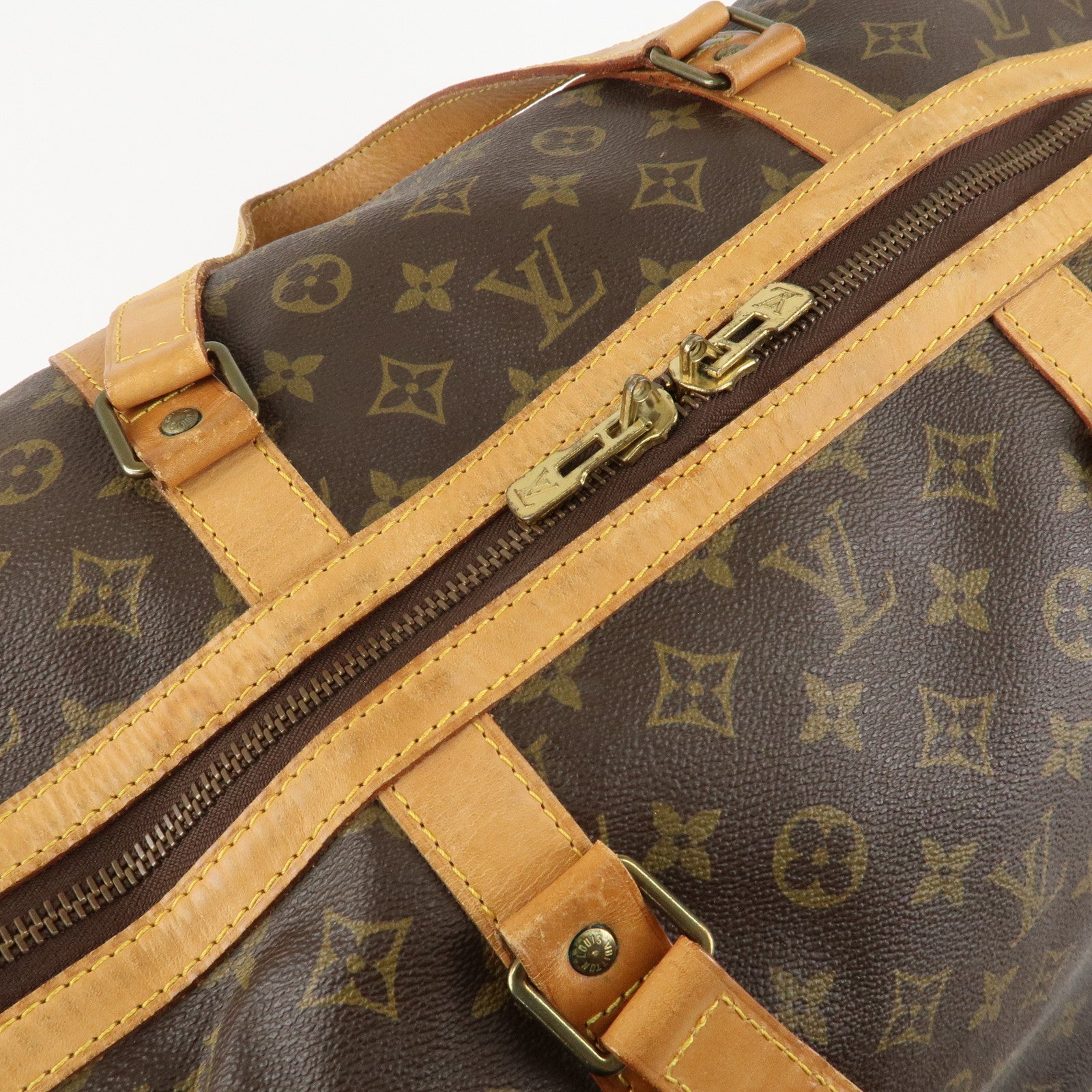 Louis Vuitton Monogram Sac Souple 55 Boston Bag Brown M41622 Used