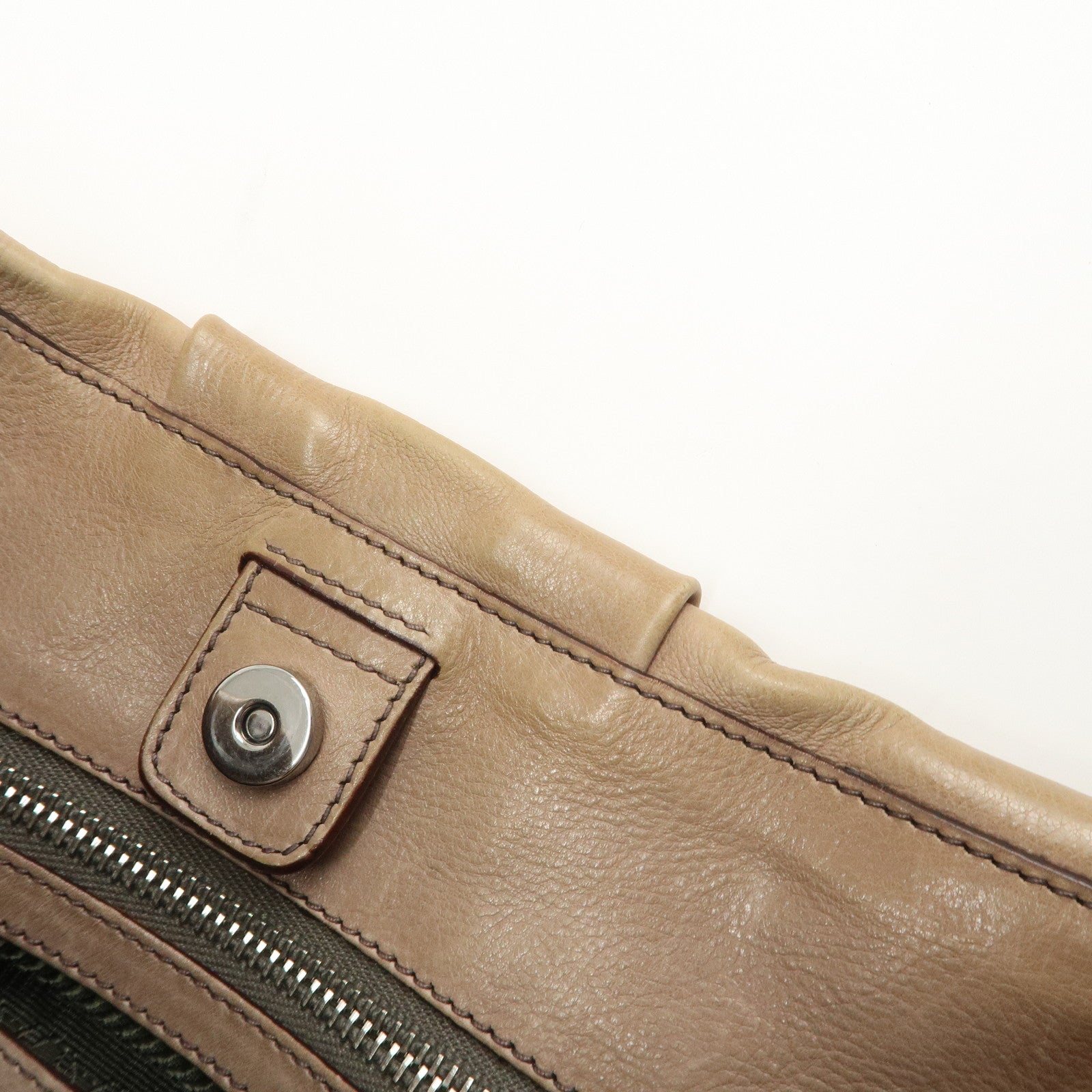 PRADA Leather Gradation Shoulder Bag Brown BR4070