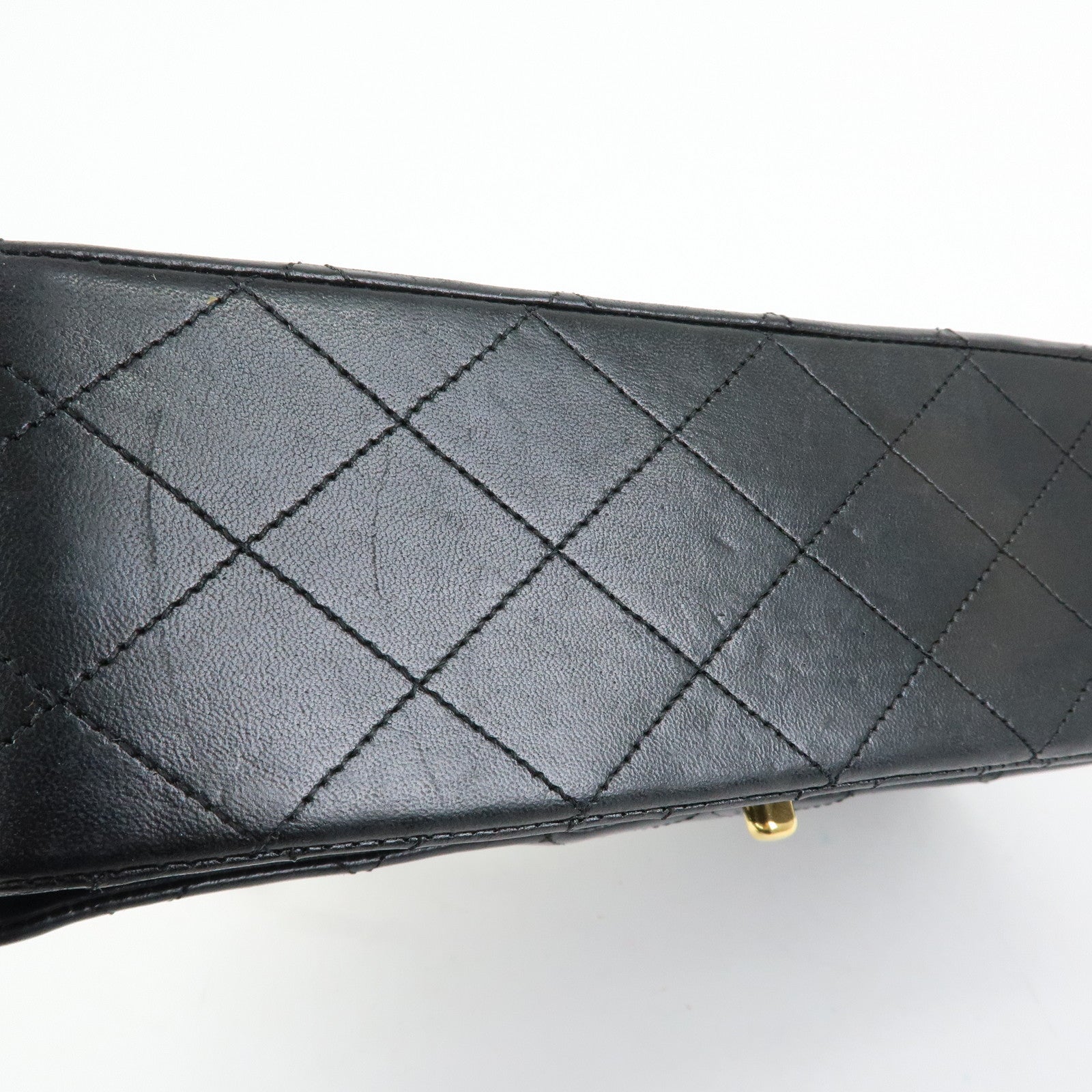 CHANEL Matelasse 25 Double Flap Chain Shoulder Bag Black A01112