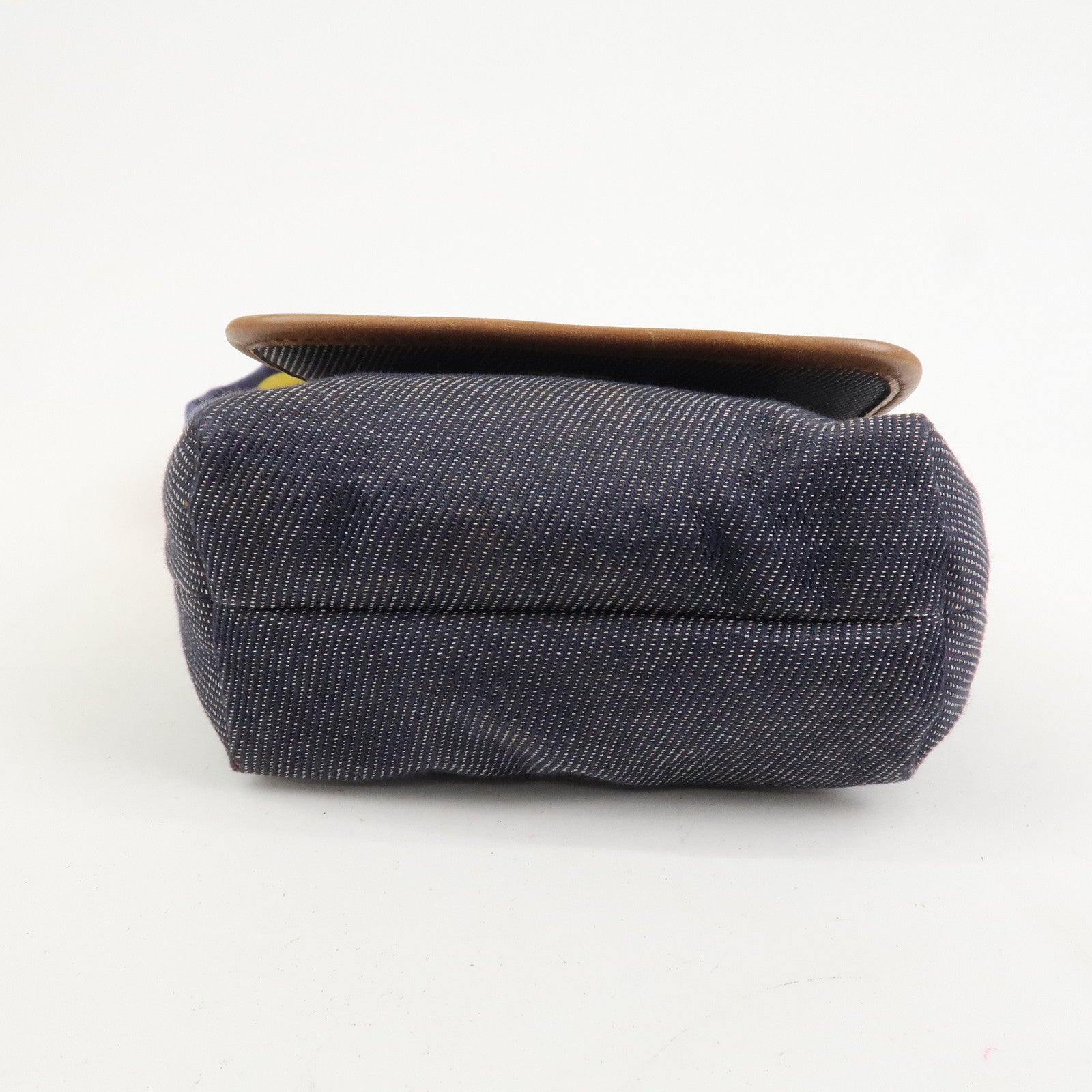 FENDI Zucca Canvas Leather Shoulder Bag Crossbody Bag Navy 7VA155