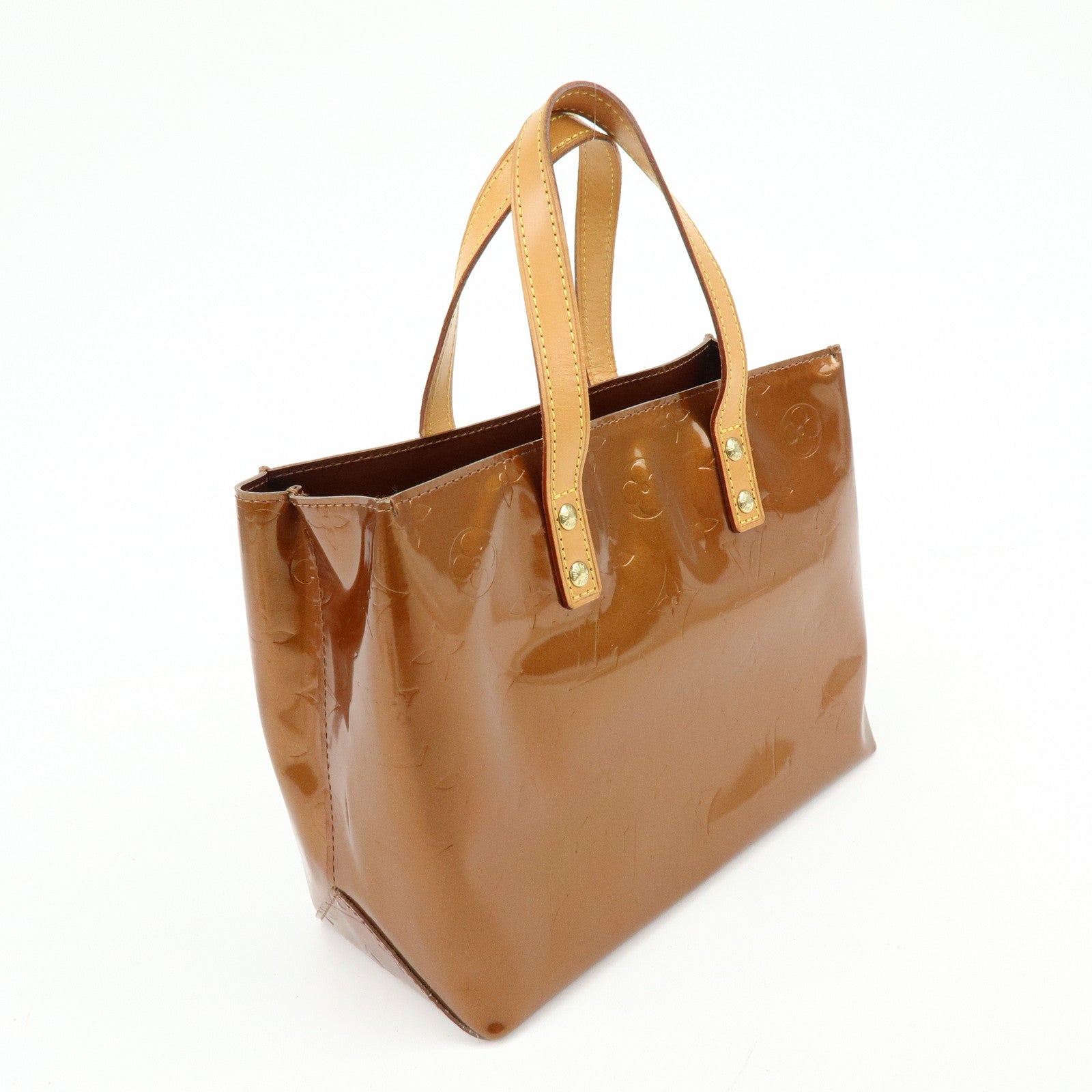 Louis Vuitton Monogram Vernis Reade PM Hand Bag Bronze M91146