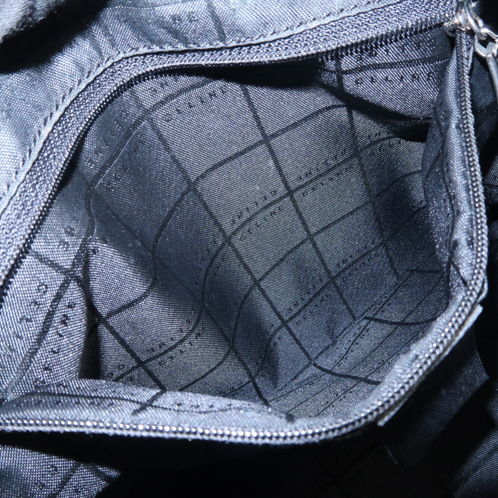 CELINE C Macadam Canvas Leather Boston Bag Hand Bag Black