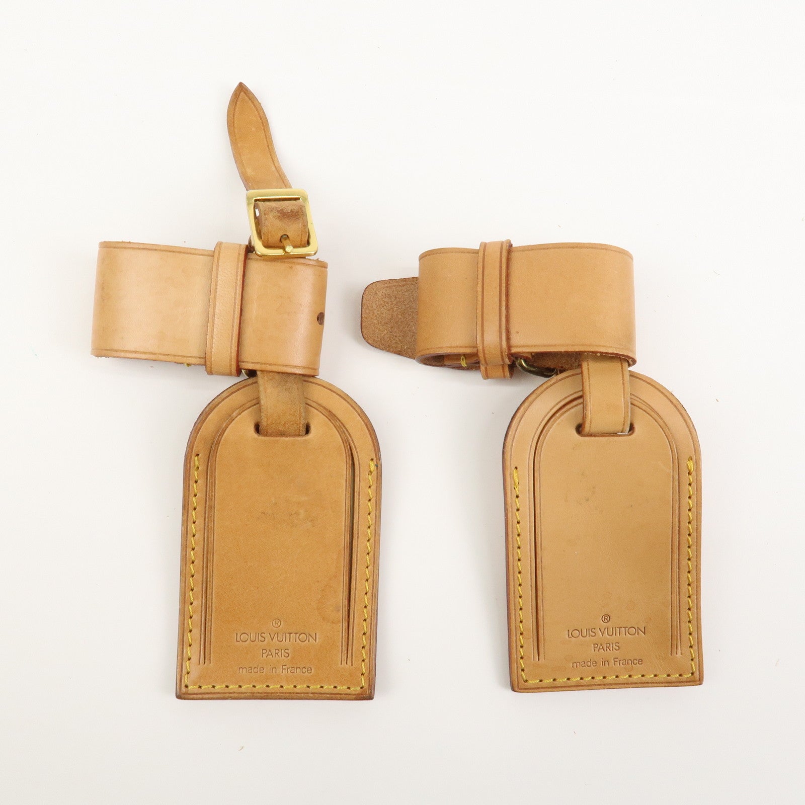 Louis Vuitton Set of 10 Leather Name Tag & Poignet Natural