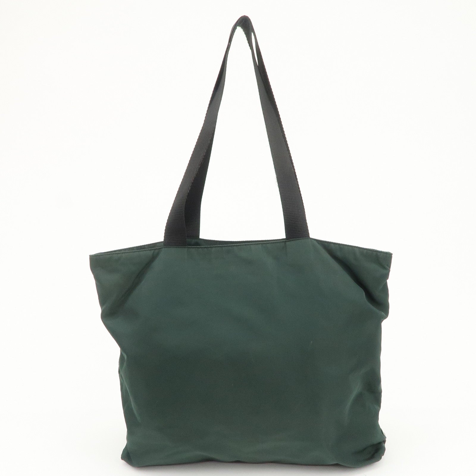 PRADA Triangle Logo Nylon Leather Shoulder Bag Hand Dark Green