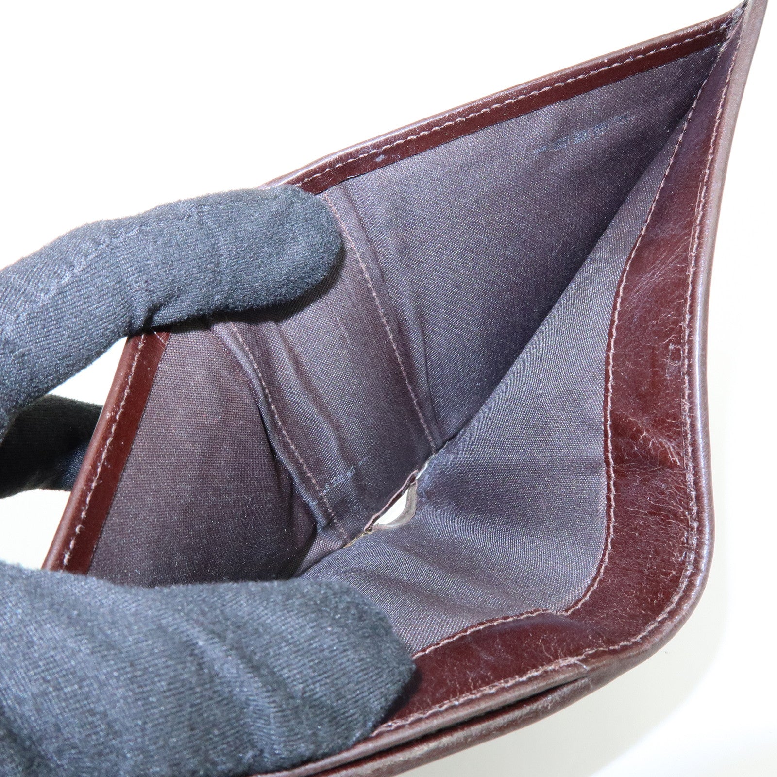 FENDI Zucca Canvas Leather Bi-fold Wallet Brown Black 01695