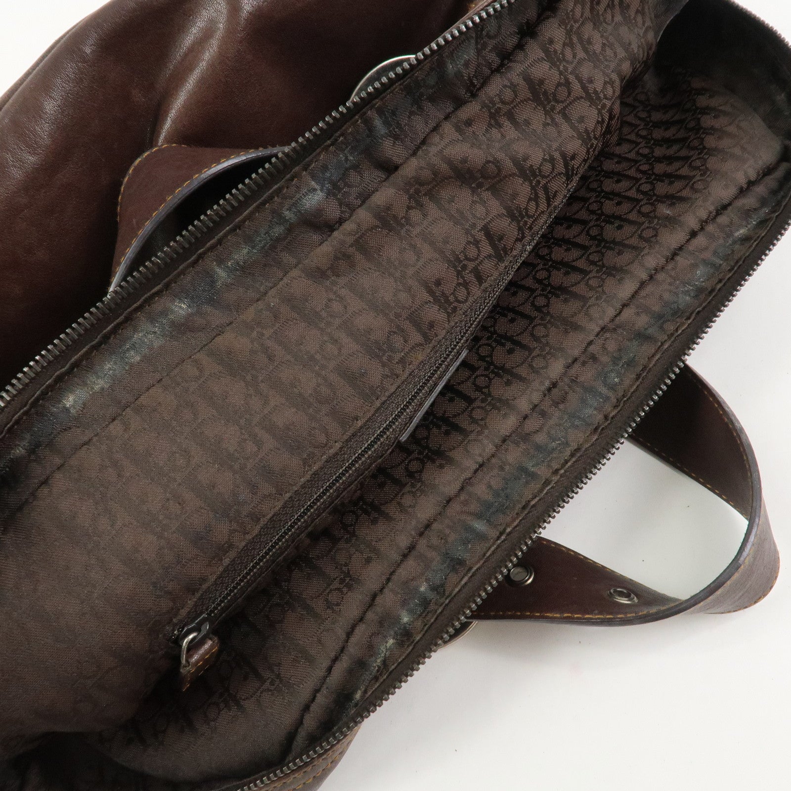 Christian Dior Gaucho Leather Shoulder Bag Hand Bag Brown