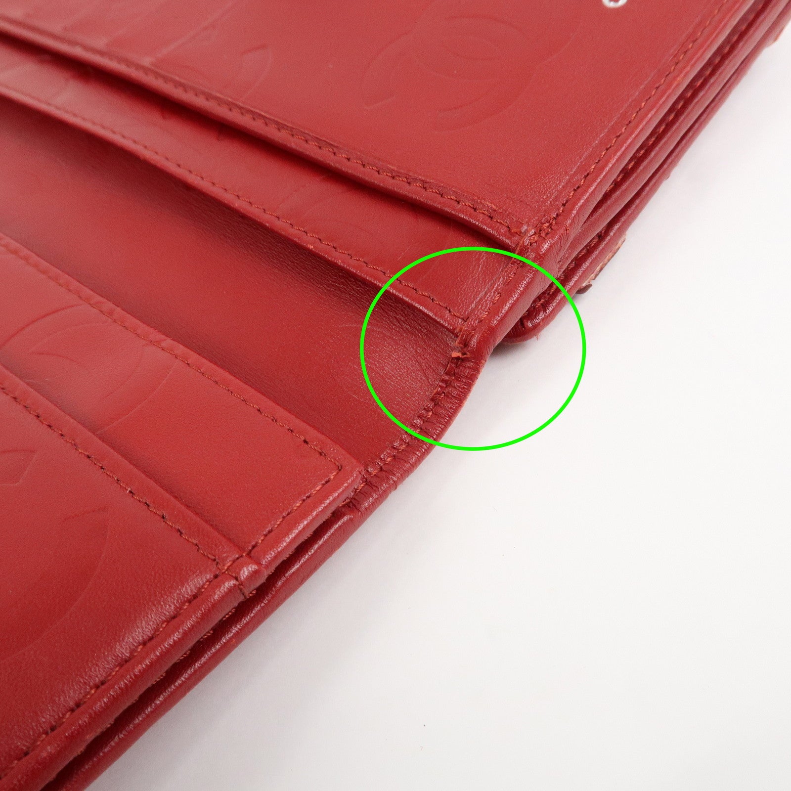 CHANEL Cambon Line Matelasse W Hook Long Wallet Red A46643