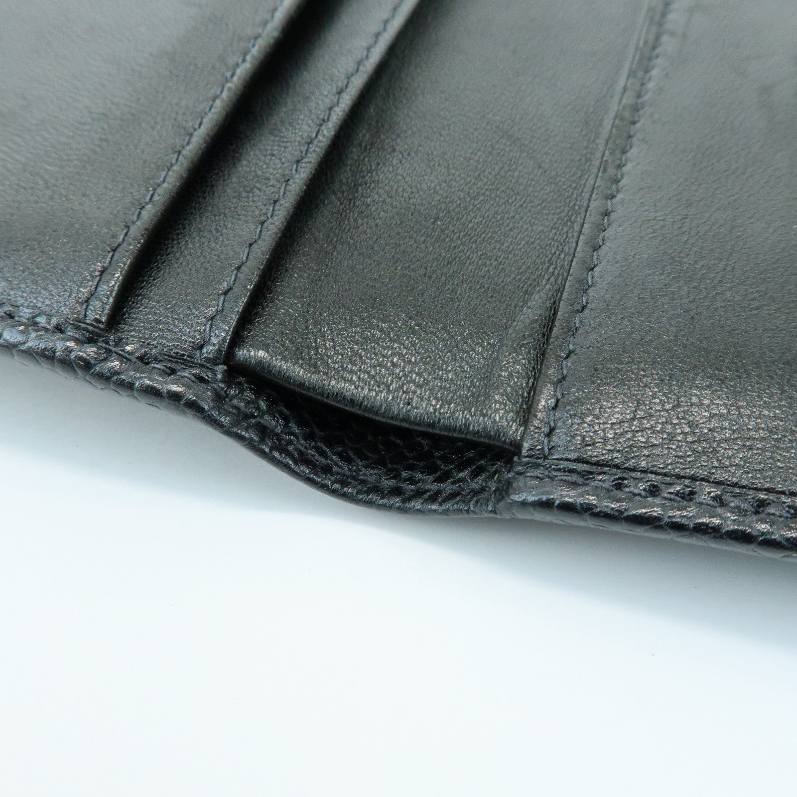 CHANEL COCO Mark Caviarskin Compact Wallet Flap Wallet Black