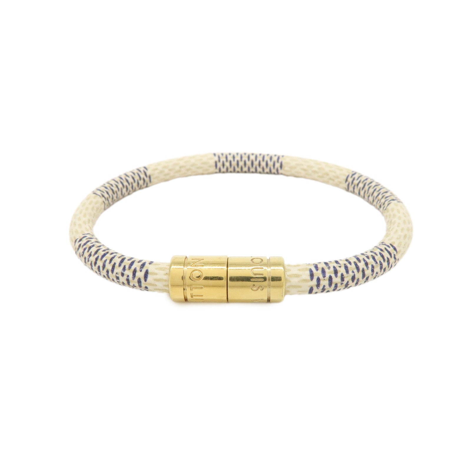 Louis Vuitton Damier Azur Canvas Keep It Bracelet Ivory M6607E