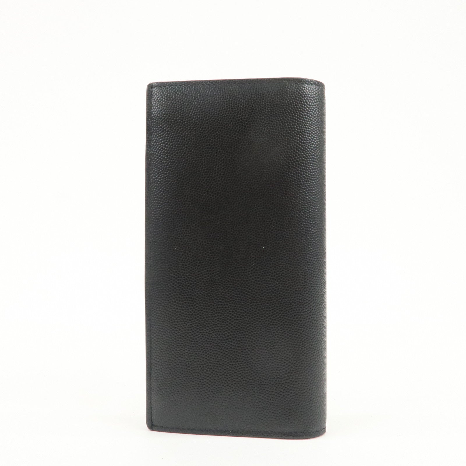 SAINT LAURENT PARIS Leather Bi-fold Long Wallet Black 396308